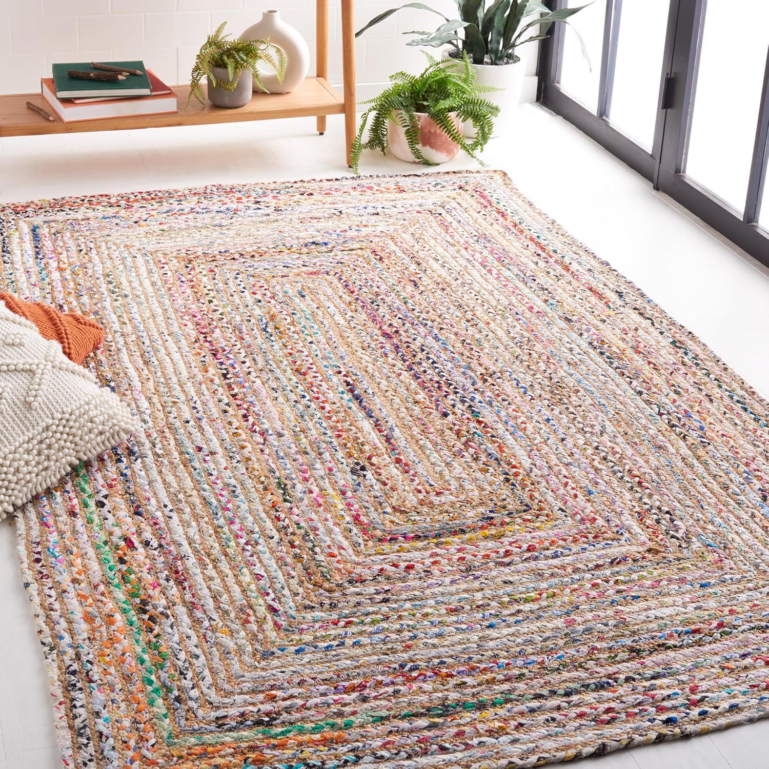 SAFAVIEH Cape Cod Miah Braided Area Rug, 9' x 12', Beige/Multi