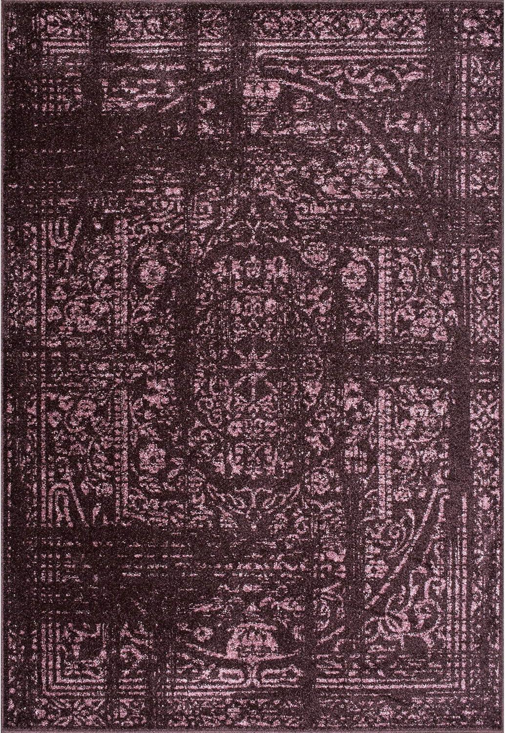 Nuloom Arlena Oriental/Persian 8x10 Indoor Area Rug for Living Room Bedroom Dining Room Kitchen, Burgundy/Pink