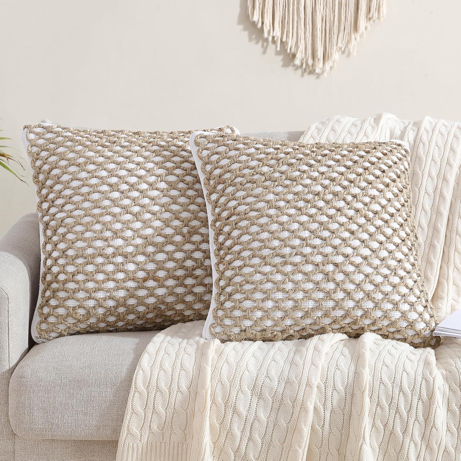 Boho Living Boho Living Jada Decorative Pillow Collection Living Cotton Blend Square Throw Pillow Cover (Set of 2)