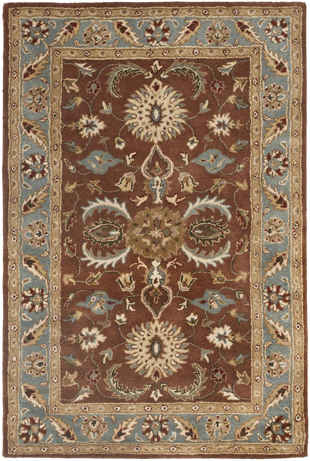 Luscious Blue Heritage 4' x 6' Hand-Tufted Wool Area Rug