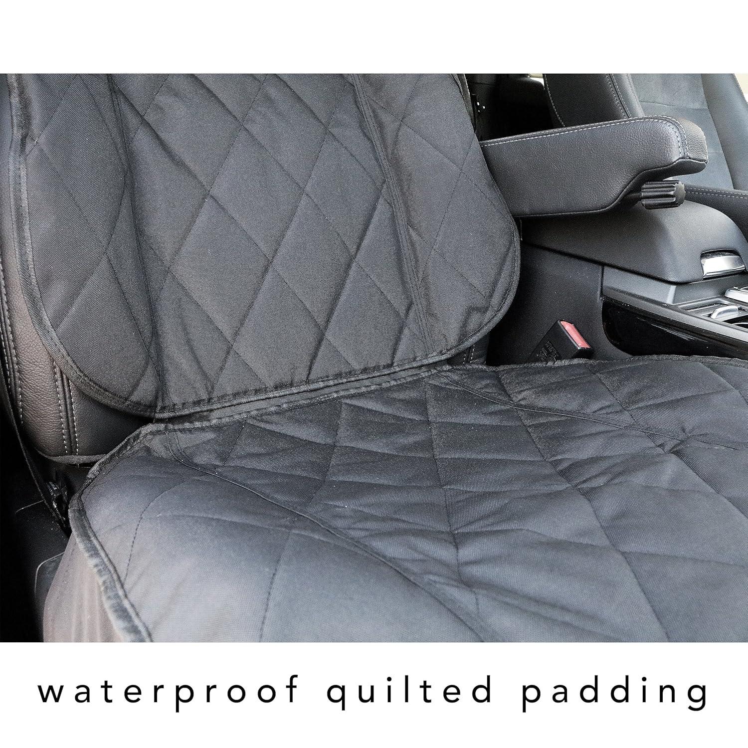 Dog Front Seat Cover, Waterproof s Car Seat Covers with One Dog Safety Belt Universal Size for Cars, Trucks  , Black
