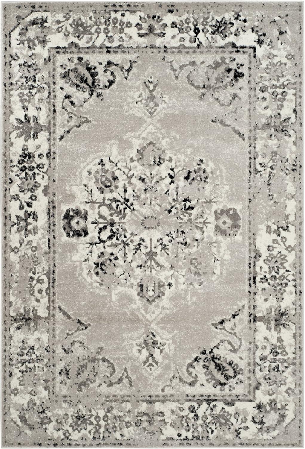 SAFAVIEH Skyler Nikeisha Floral Area Rug, Grey/Ivory, 9' x 12'