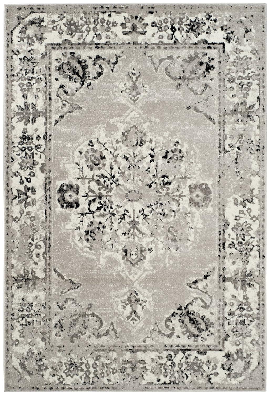 SAFAVIEH Skyler Nikeisha Floral Area Rug, Grey/Ivory, 9' x 12'