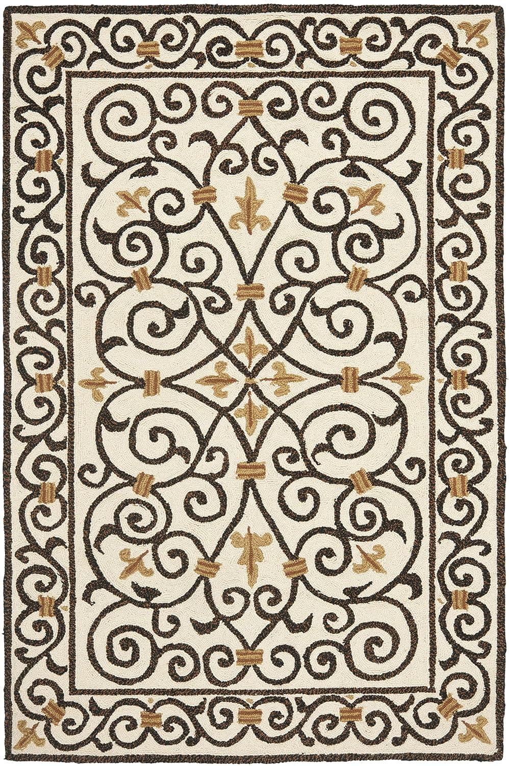 Chelsea HK11 Handmade Area Rug - 3'9"x5'9" - Ivory/Dark Brown - Safavieh