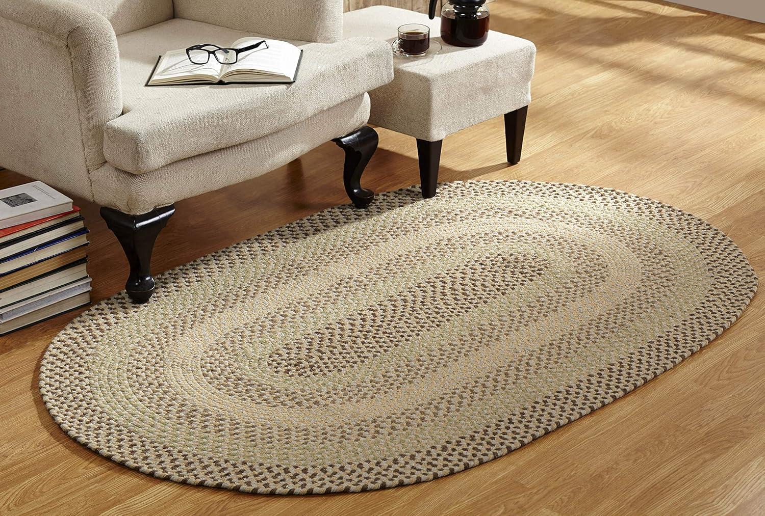 Better Trends Woodbridge 100% Wool 20" x 30" Braided Rug, Indoor use, for Adult - Ivory