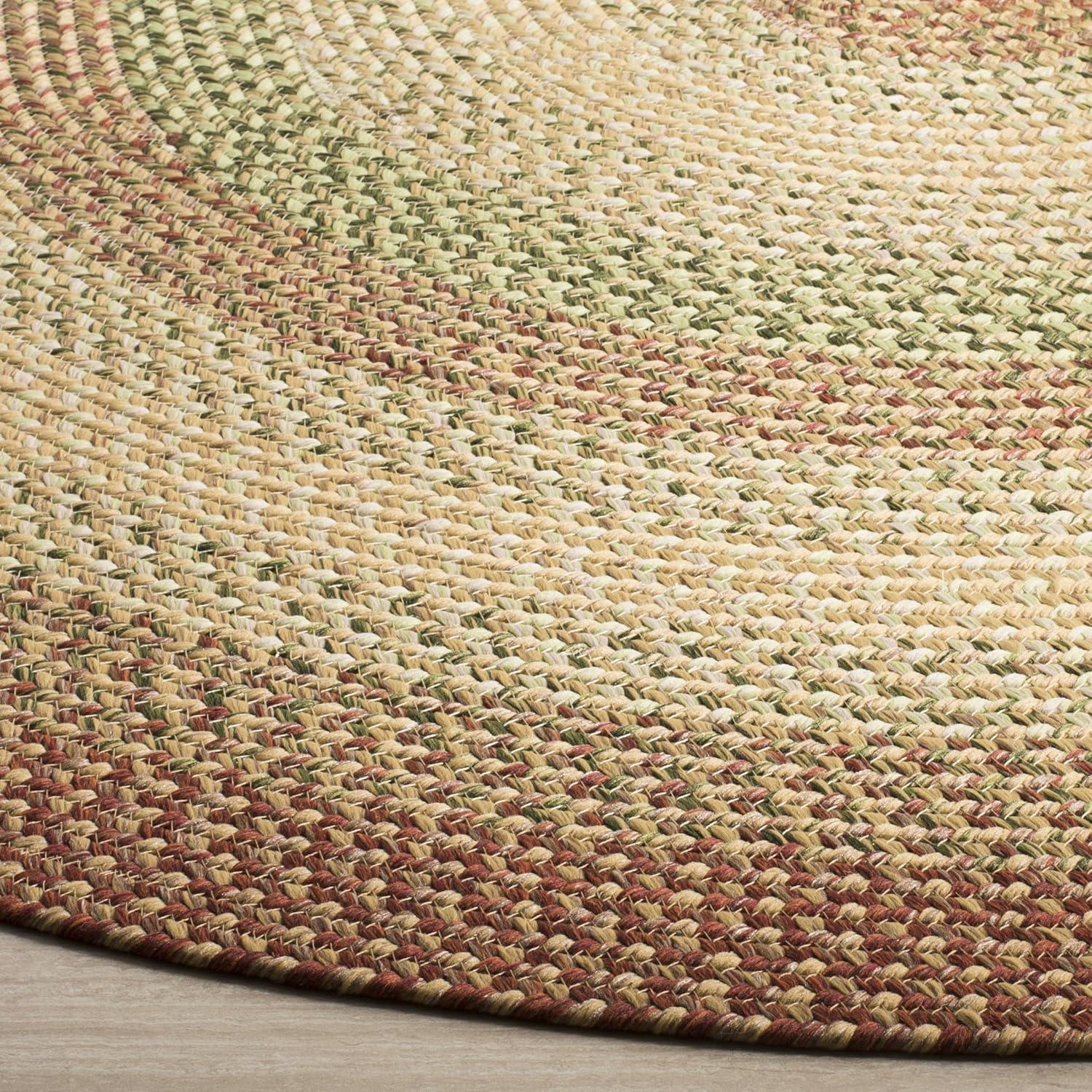 Braided BRD303 Hand Woven Area Rug - Rust/Multi - 3' round - Safavieh.