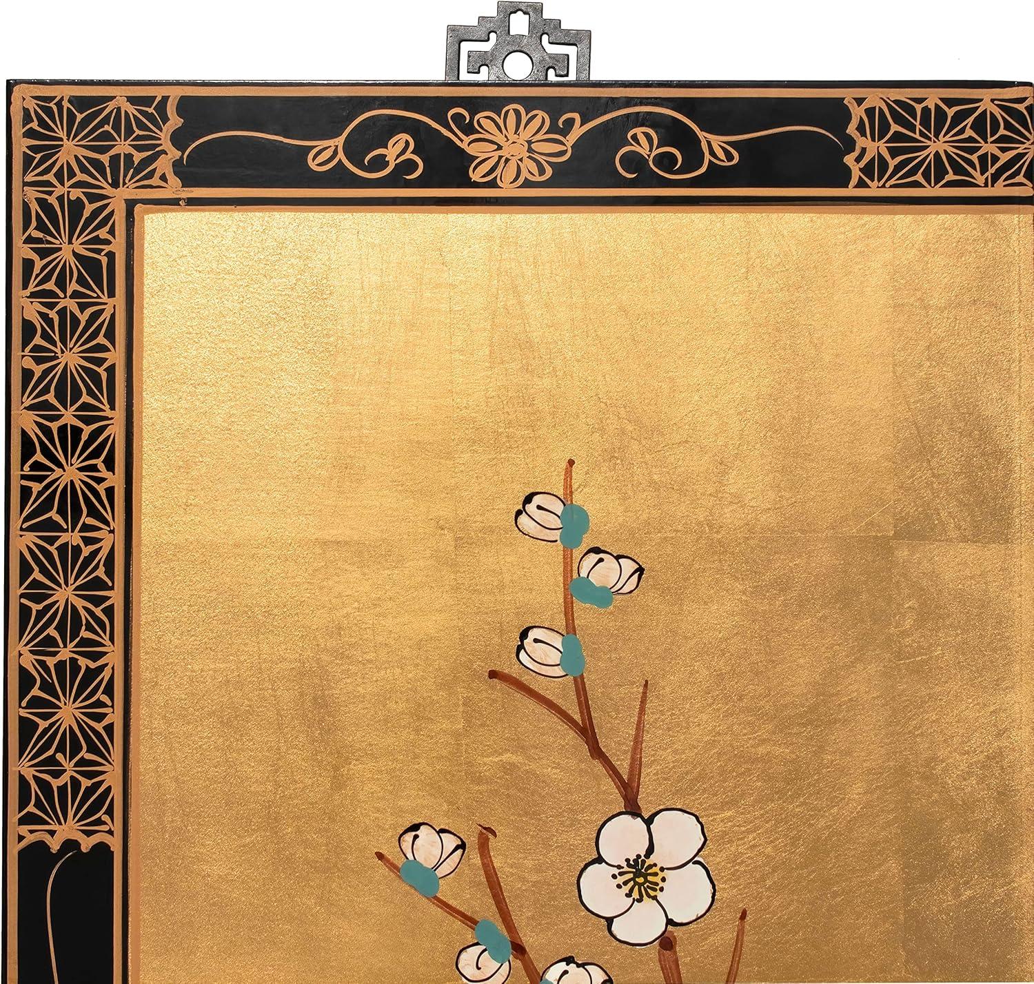 Oriental Furniture Cherry Blossom 36" H x 12" W 4 - Piece Wall Décor