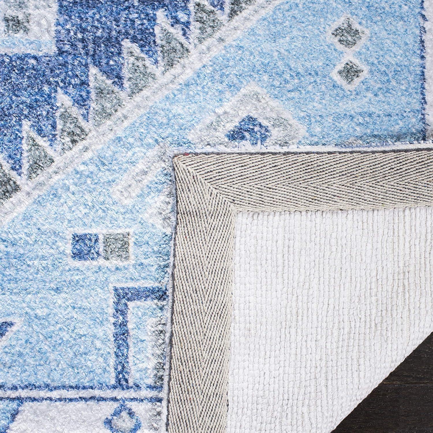 Saffron SFN549 Hand Loomed Area Rug - Blue/Ivory - 3'x5' - Safavieh.