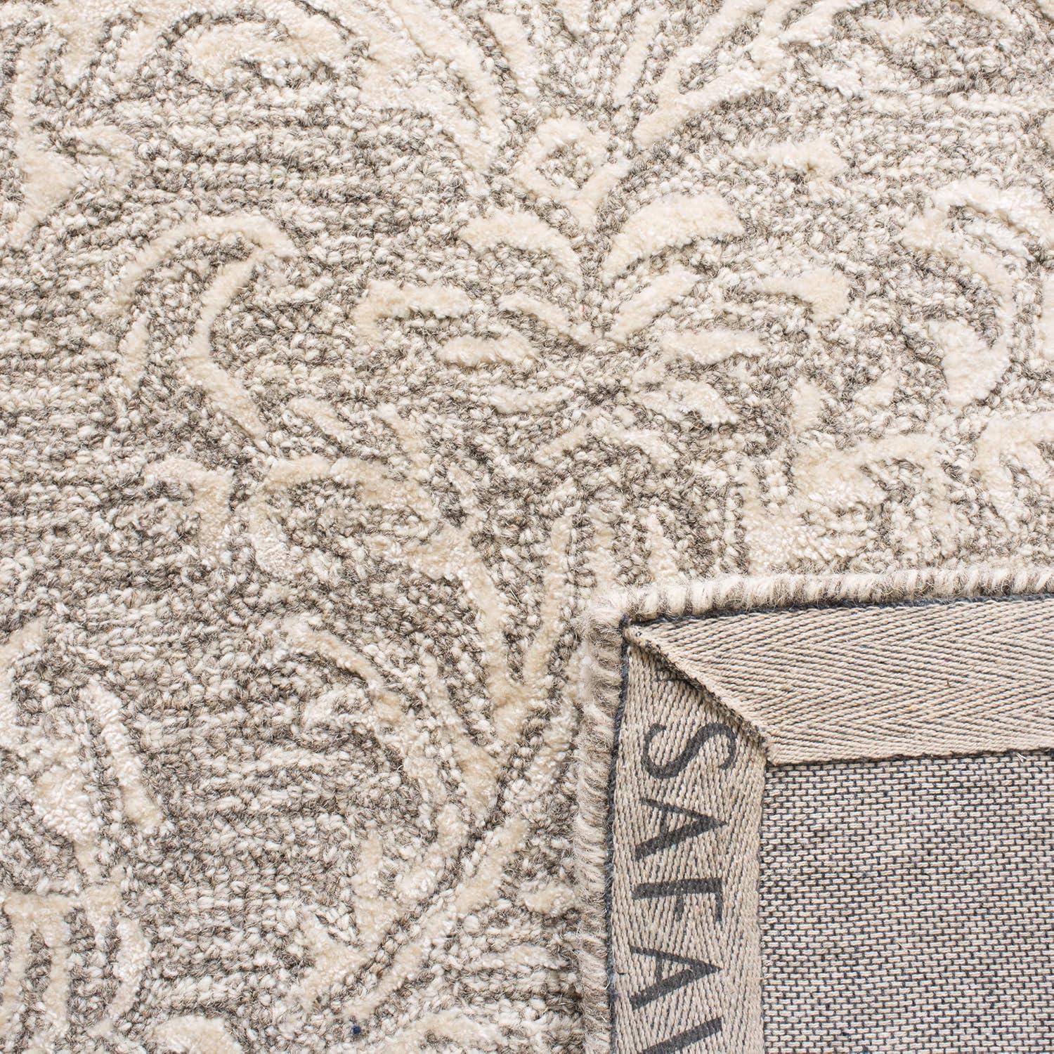 Ivory and Gray Hand-Tufted Wool Area Rug