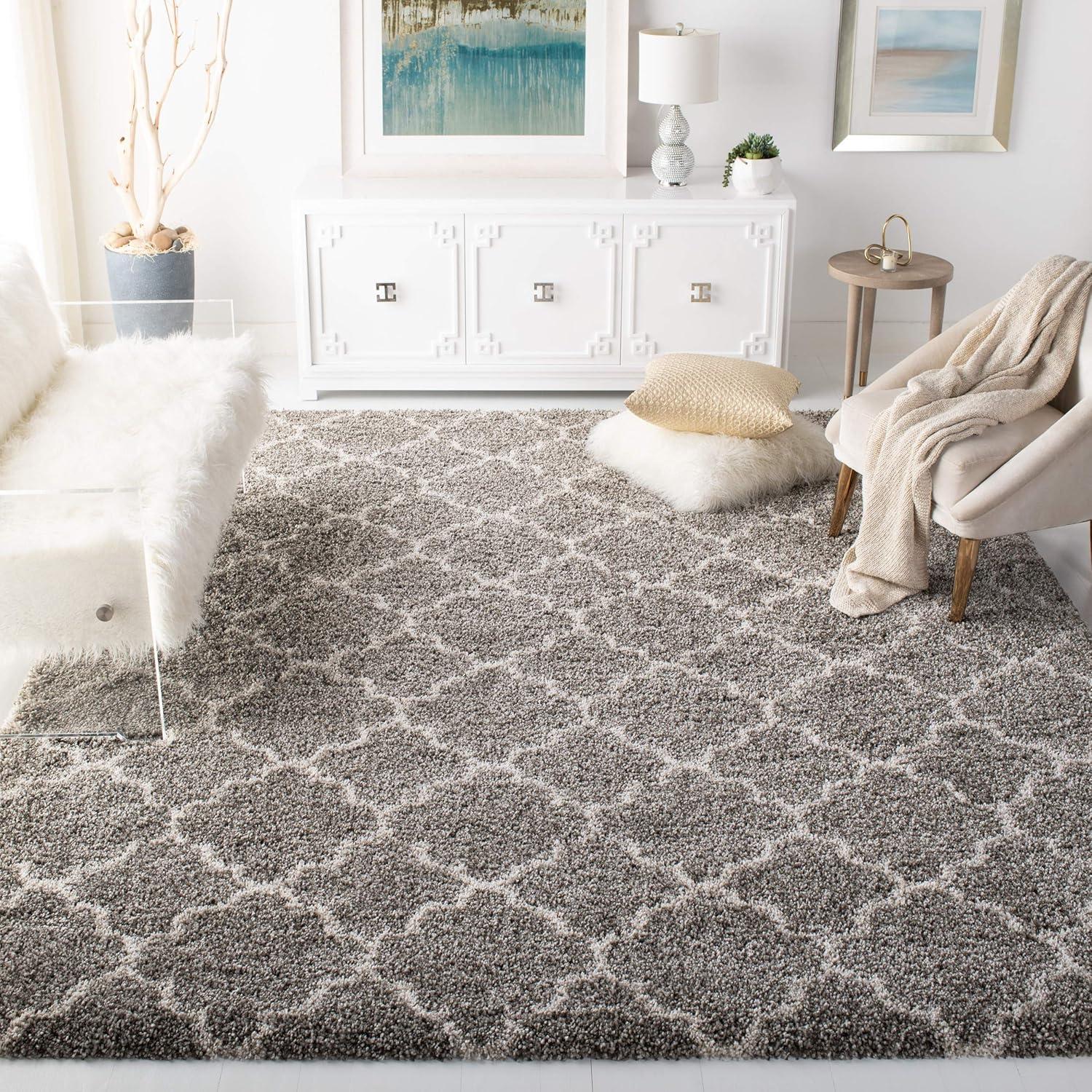 Hudson Shag SGH282 Power Loomed Indoor Area Rug - Grey/Ivory - 6'x9' - Safavieh