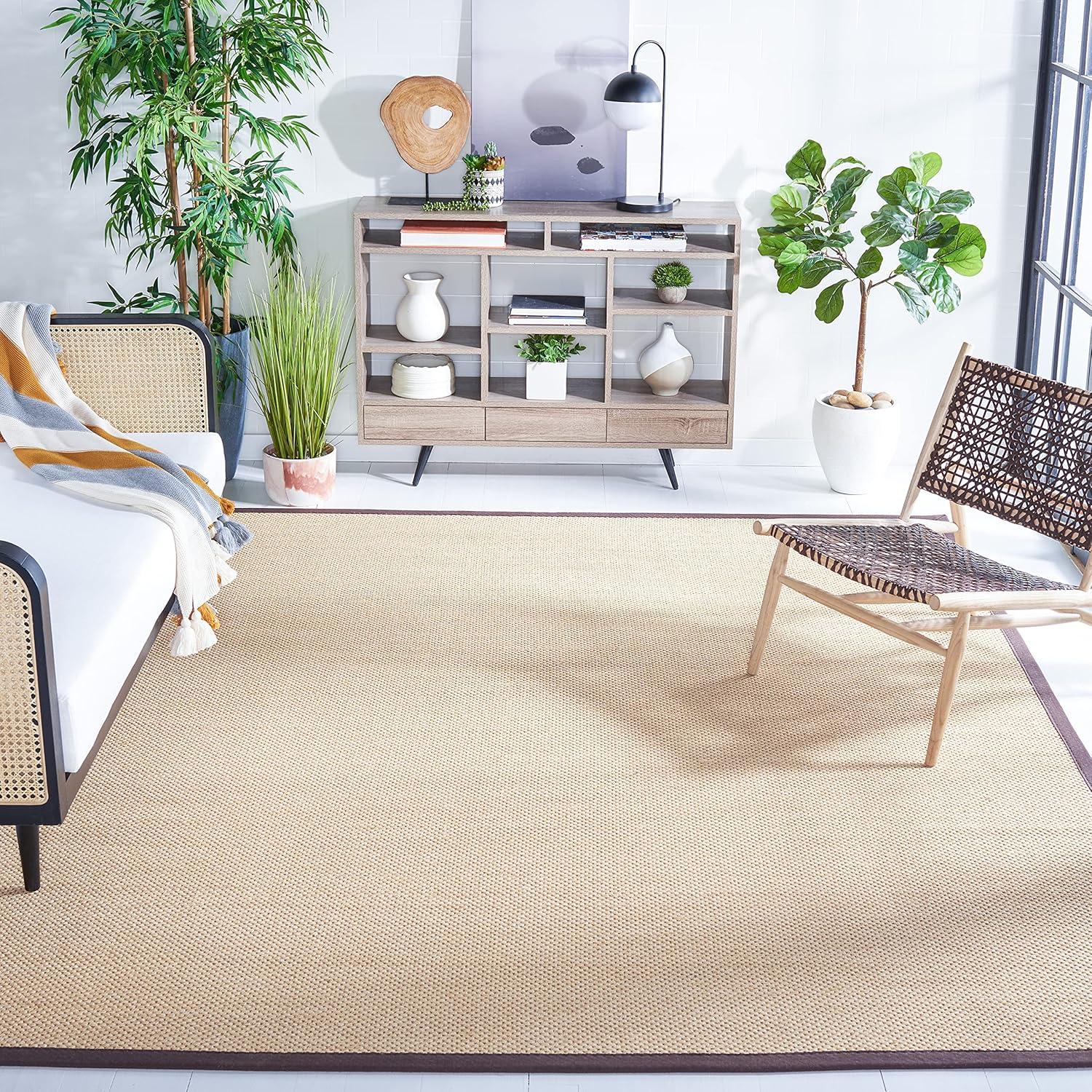 Natural Fiber NF141 Power Loomed Indoor Area Rug - Maize/Brown - 8'x10' - Safavieh