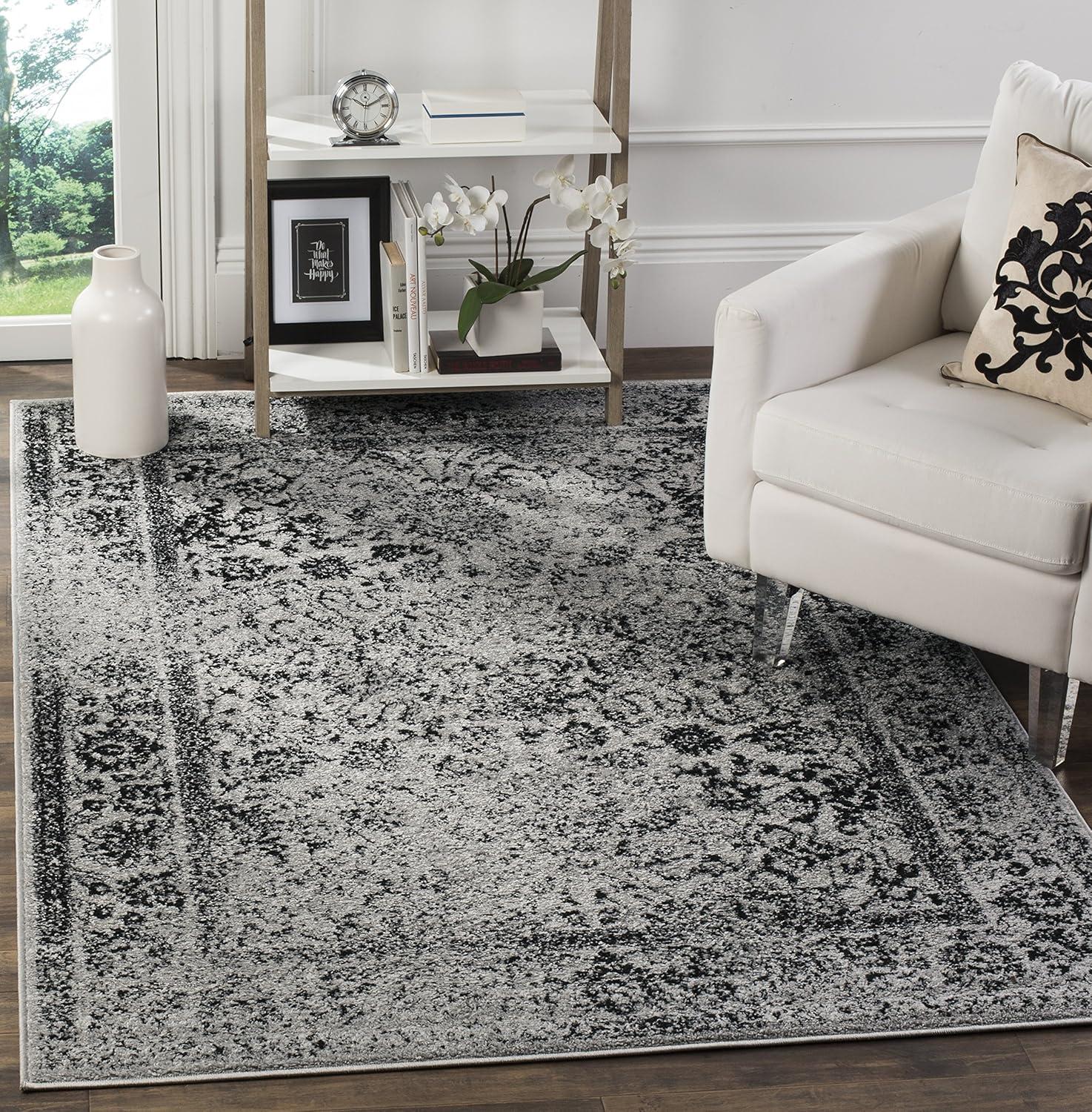 Adirondack ADR109 Machine Made Indoor Area Rug - Grey/Black - 6'x9' - Safavieh
