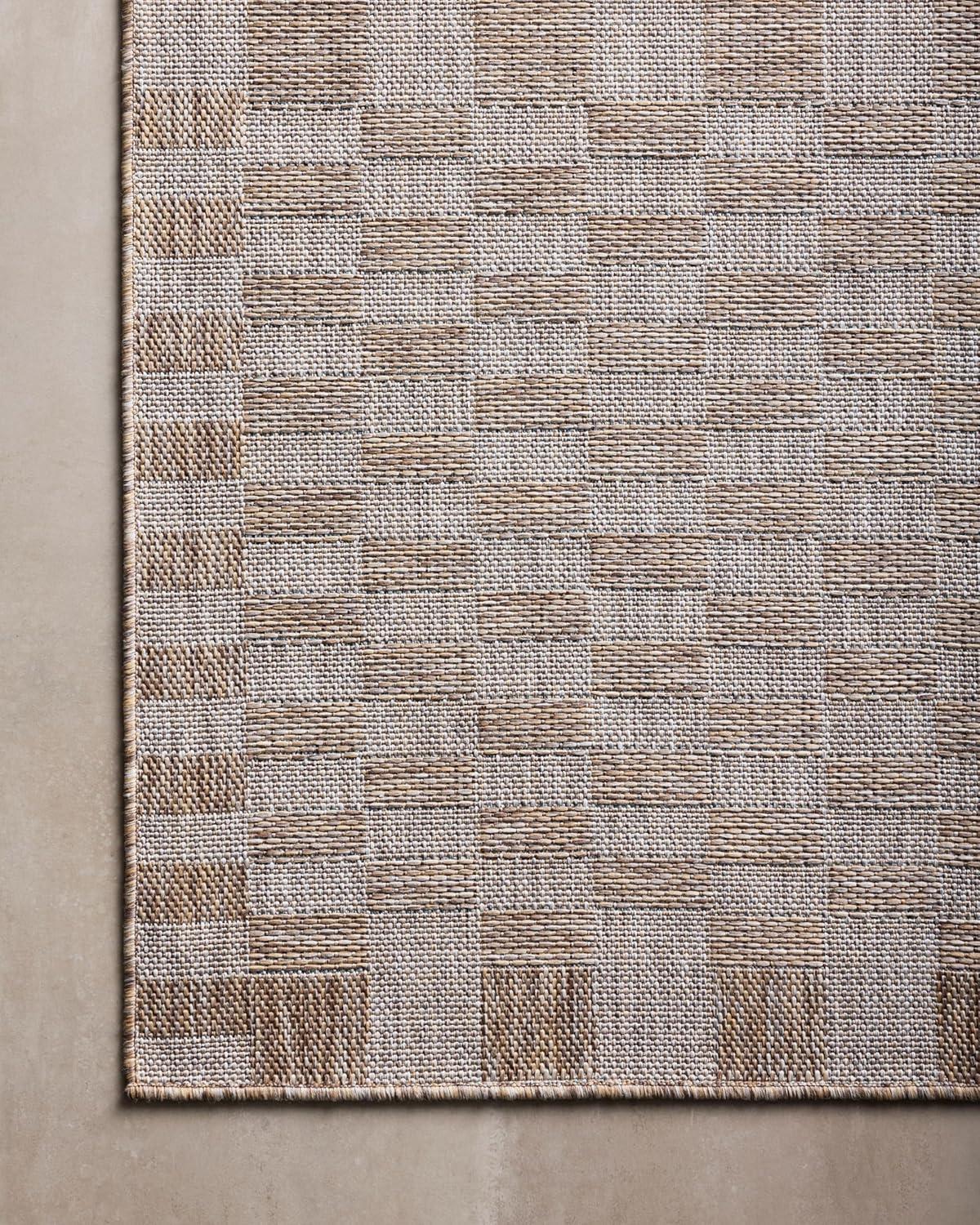 Natural Dove Geometric Synthetic Easy Care Rug, 5'-3" x 7'-6"