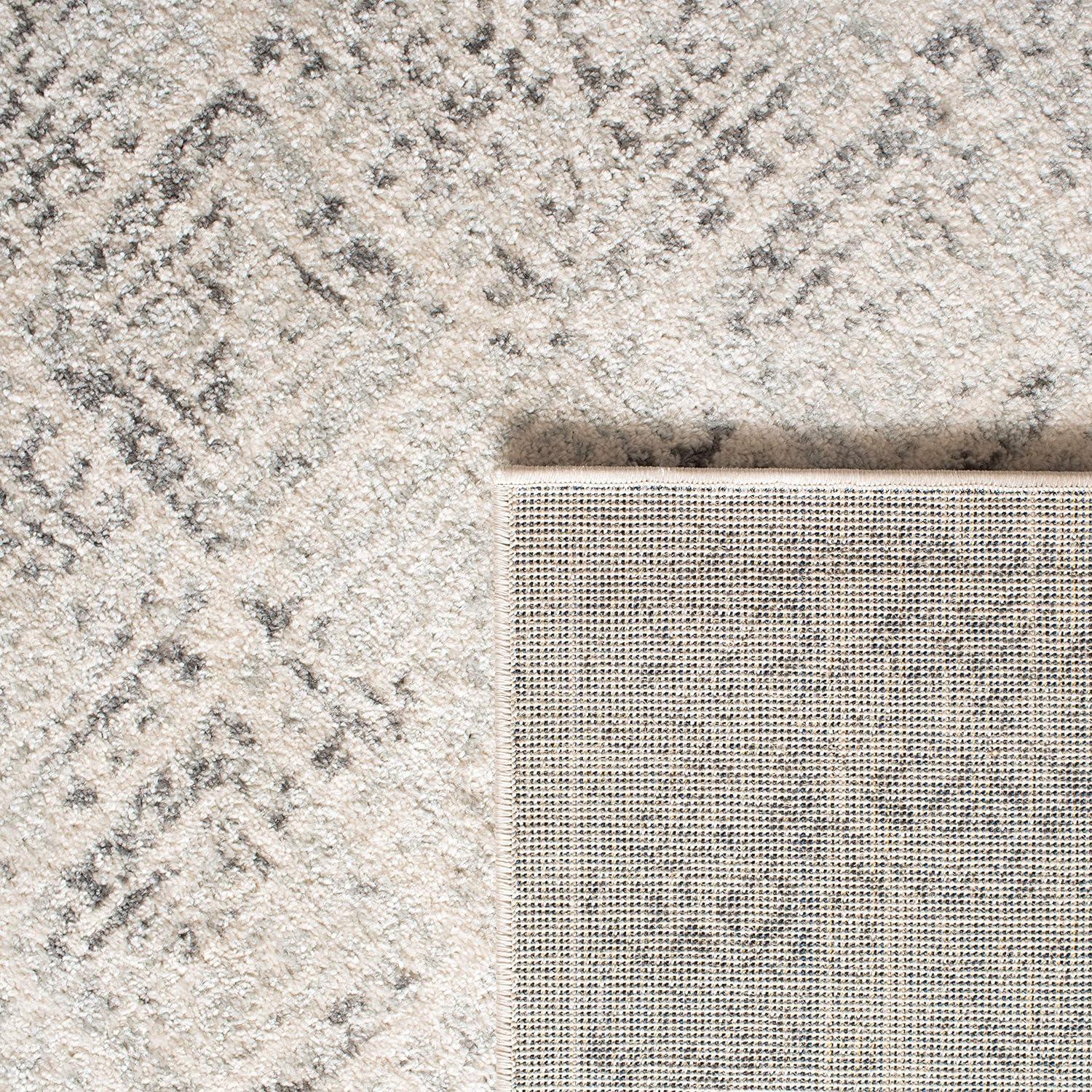 Ivory and Grey Moroccan Boho Distressed 12' x 15' Area Rug