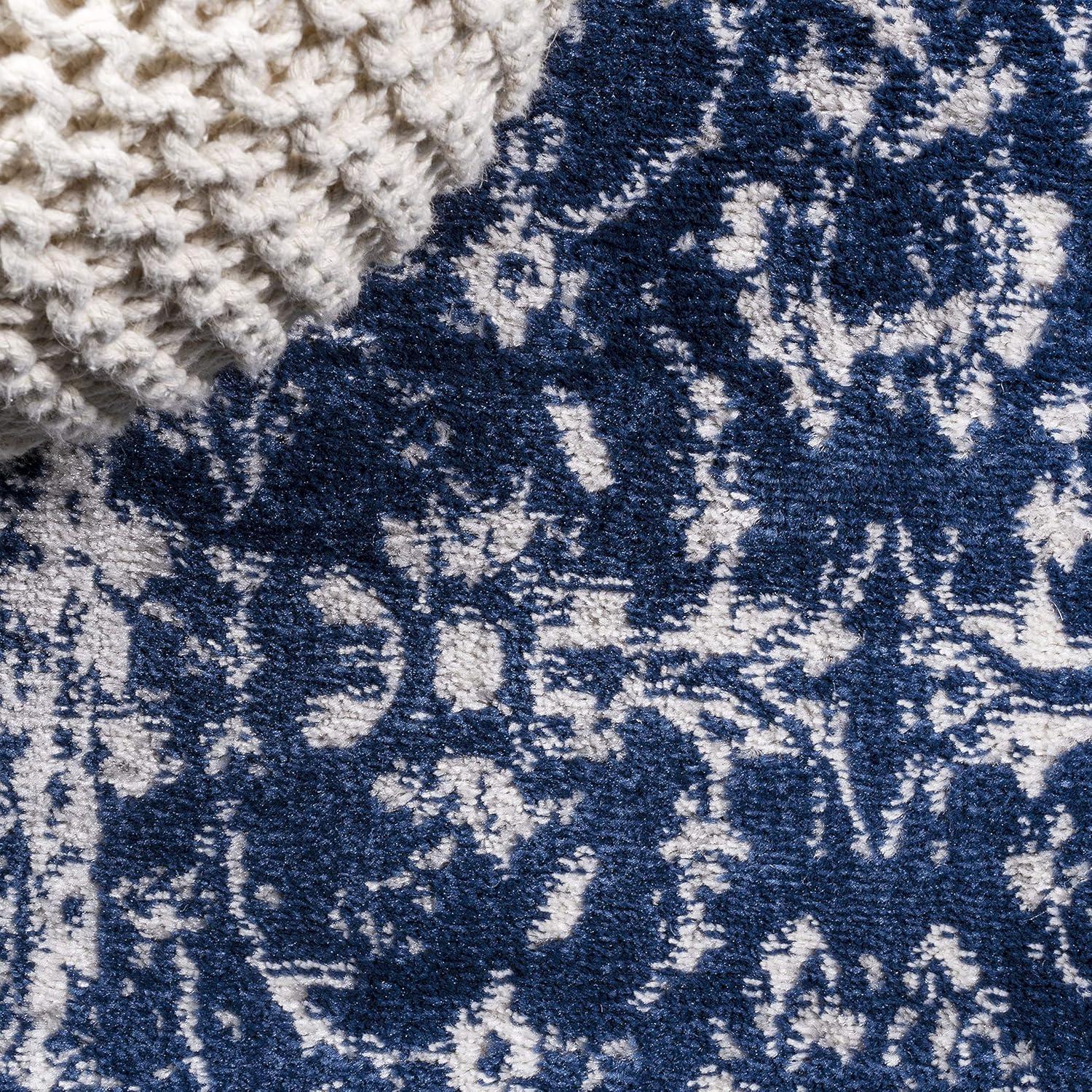 2'x8' Soleiman Modern Persian Runner Rug, Navy - JONATHAN Y