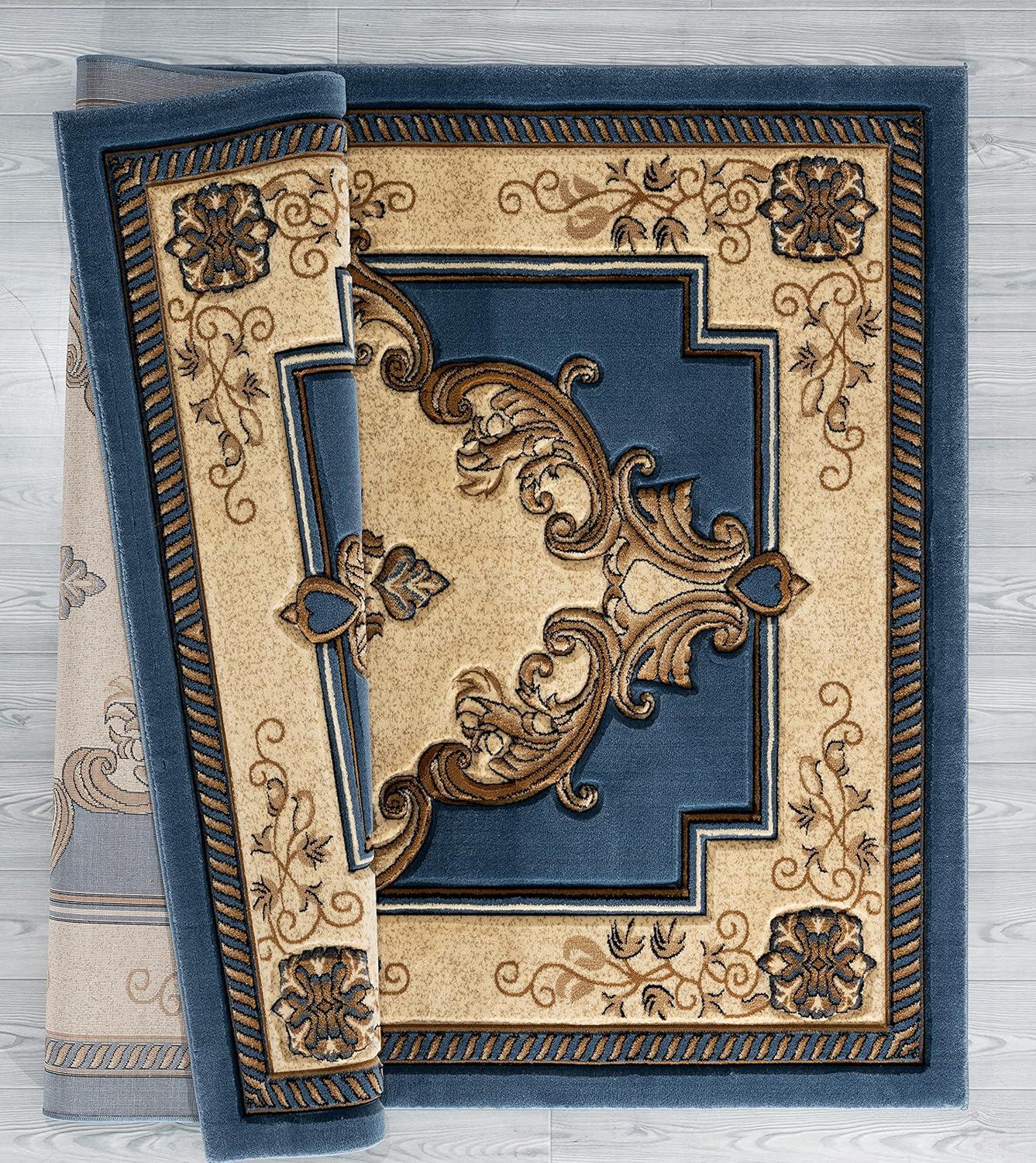 United Weavers Bristol Area Rug 2050 10560 Fallon Blue Curls Petals 2' 7" x  4' 2" Rectangle