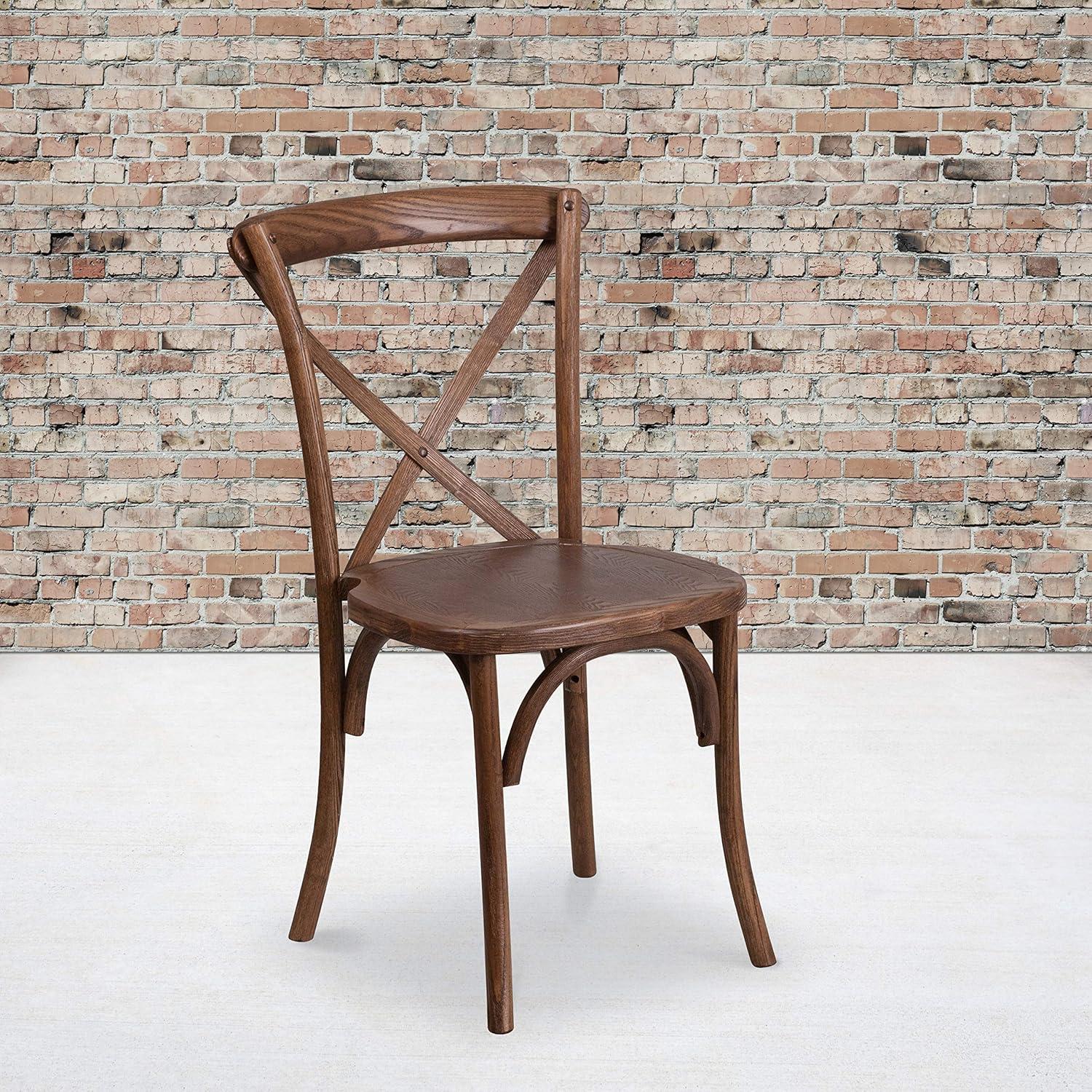 Emma and Oliver Stackable Wood Cross Back Dining Chair