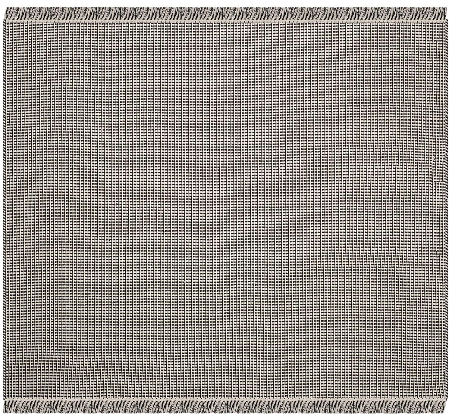 Montauk MTK340 Hand Woven Indoor Accent Rug - Ivory/Black - 4'x4' - Safavieh