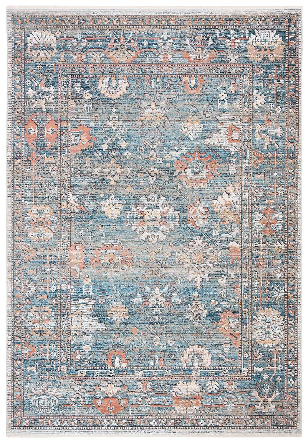Victoria VIC905 Power Loomed Indoor Area Rug - Blue/Ivory - 5'x8' - Safavieh
