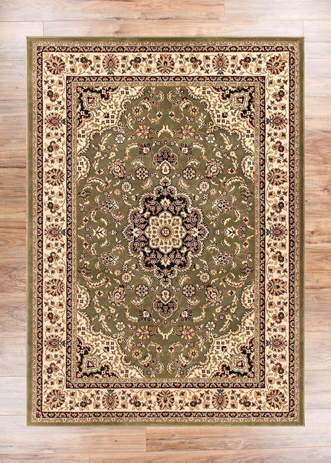 Well Woven Barclay Medallion Kashan Traditional Oriental & Persian Green 2'3" x 3'11" Area Rug