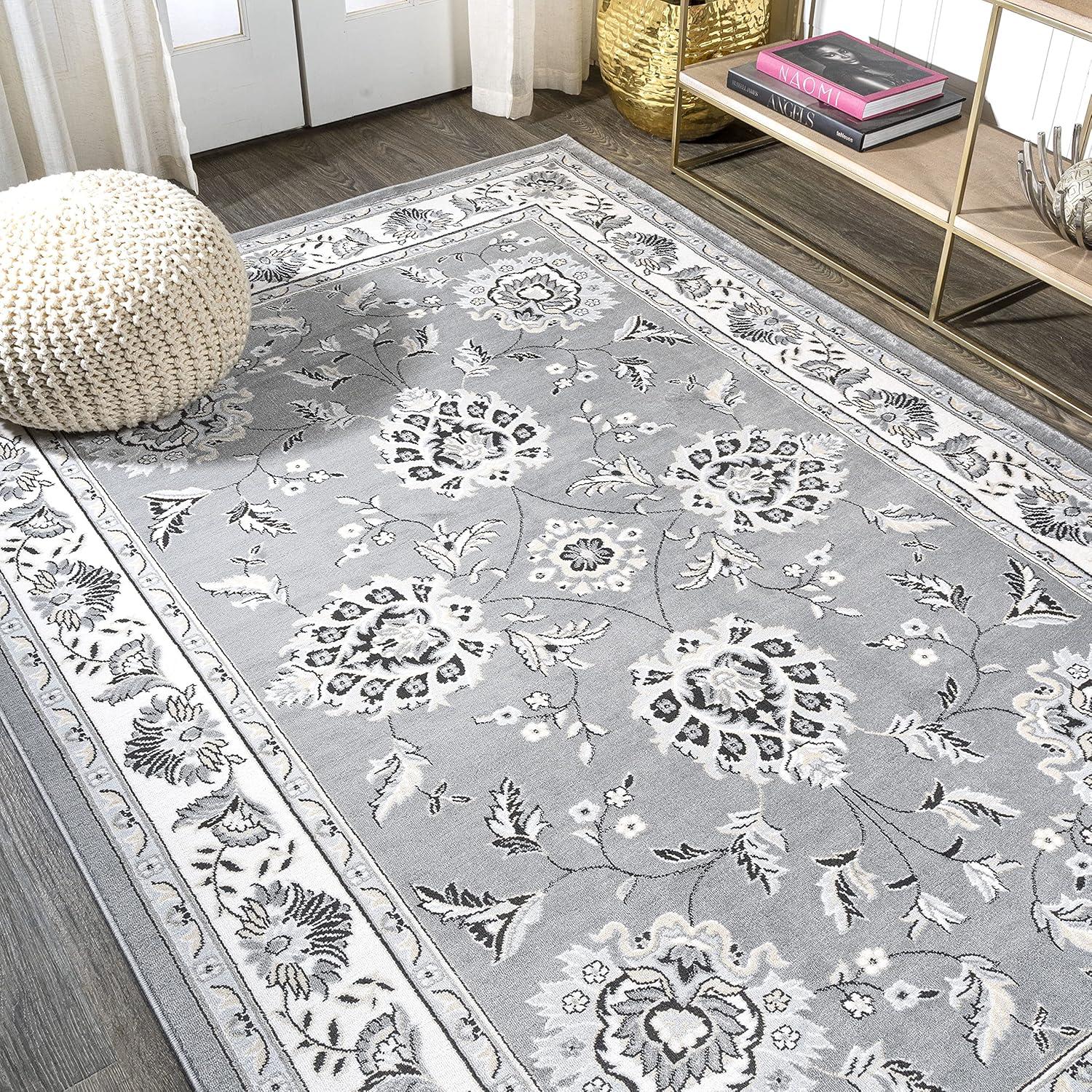 5'x 8' Cherie French Cottage Area Rug, Gray/Cream - JONATHAN Y