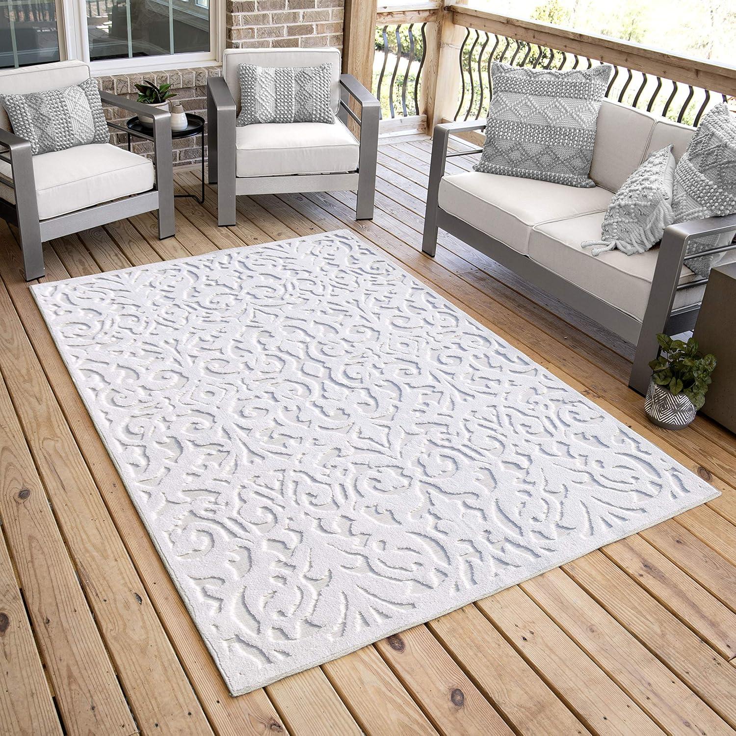 My Texas House Ladybird Natural Gray High Low Indoor Outdoor Rug