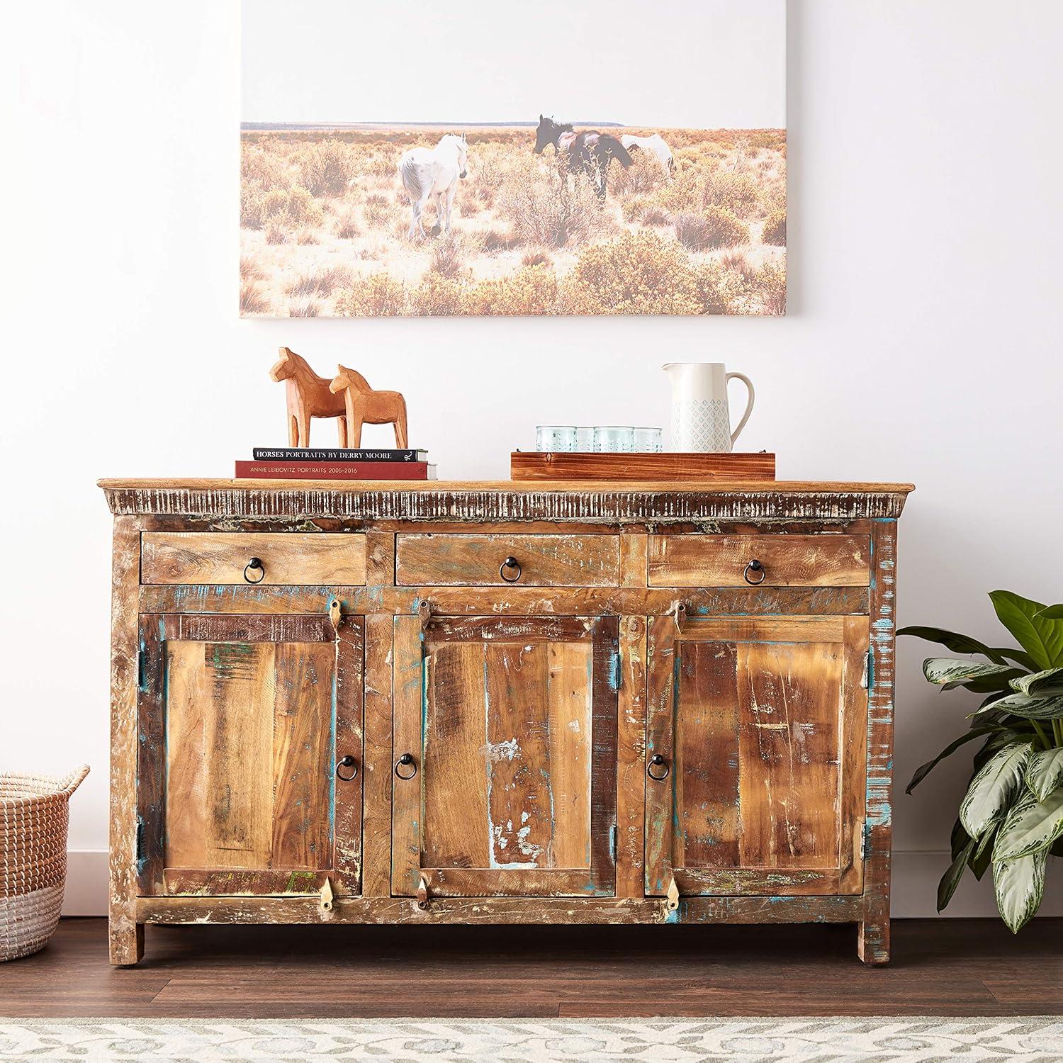 3-door Accent Cabinet Reclaimed Wood