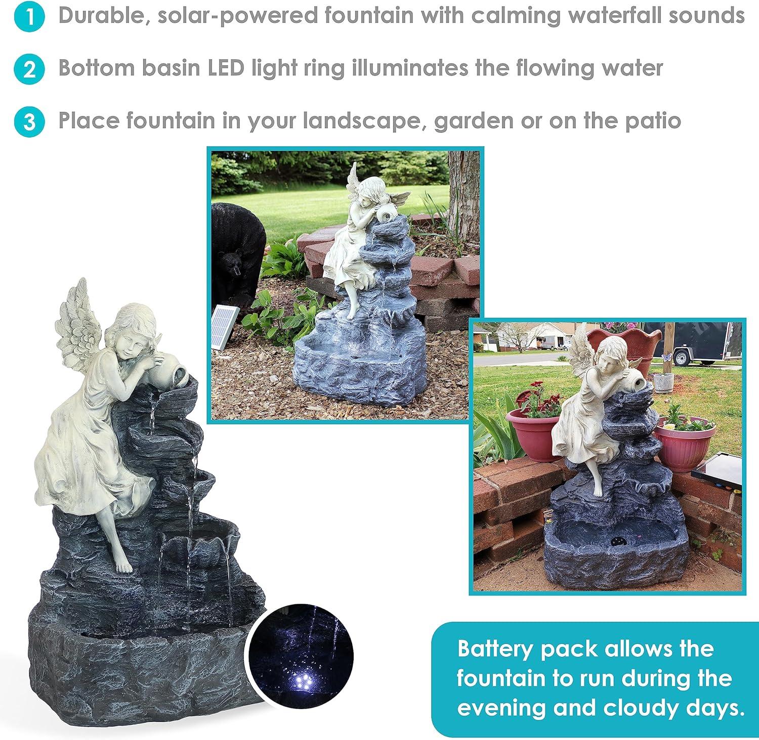 Jaliyah Weather Resistant Floor Fountain with Light