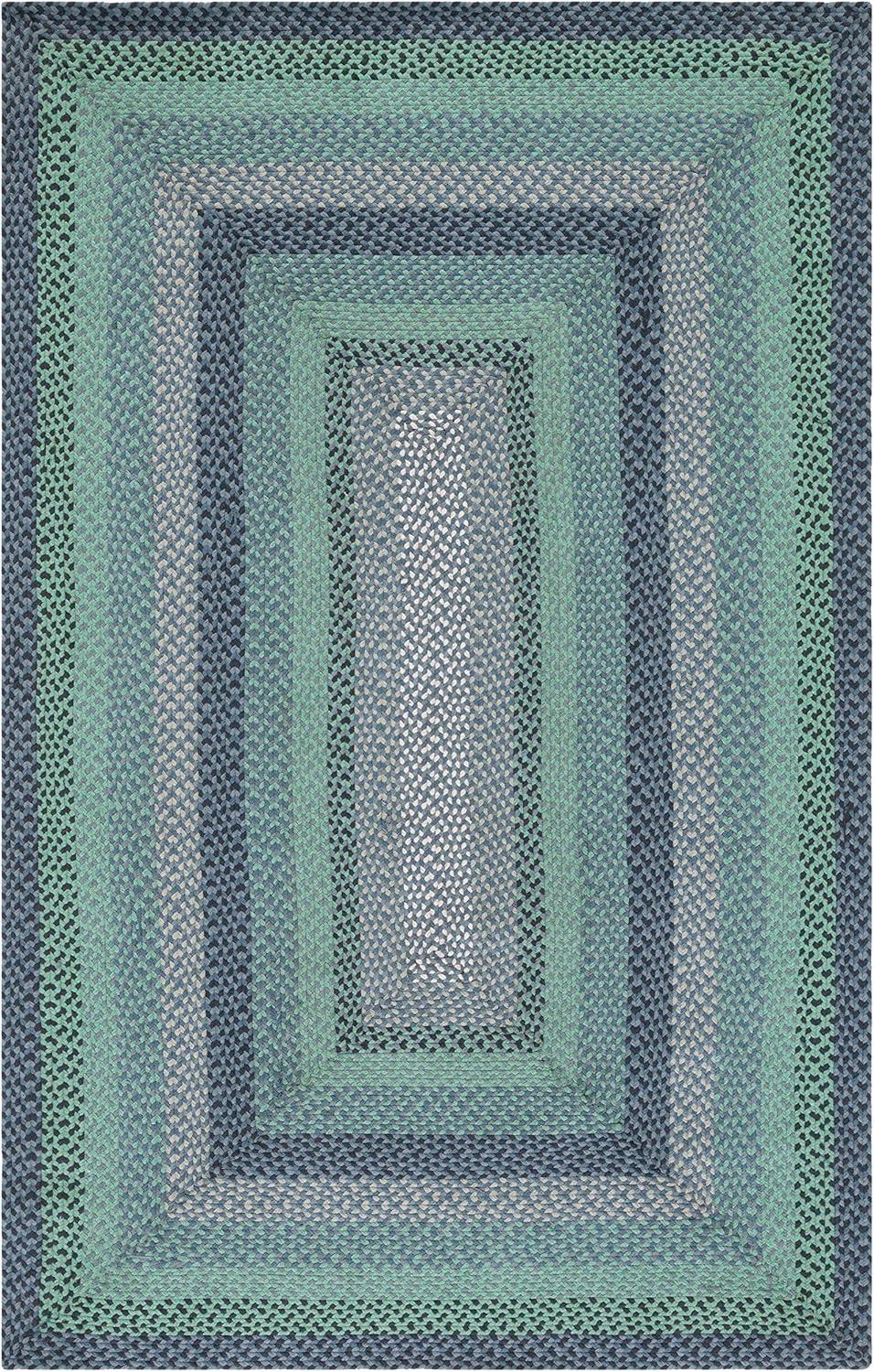 Braided BRD651 Flat Weave Indoor Area Rug - Grey/Green - 5'x8' - Safavieh