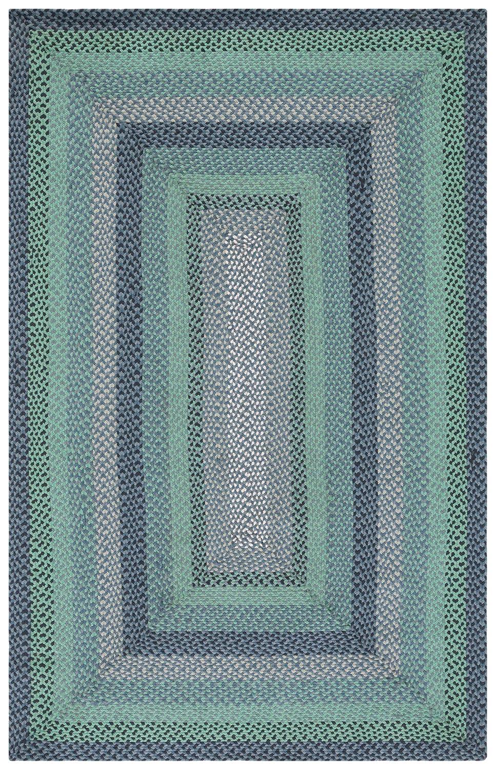 Braided BRD651 Flat Weave Indoor Area Rug - Grey/Green - 5'x8' - Safavieh