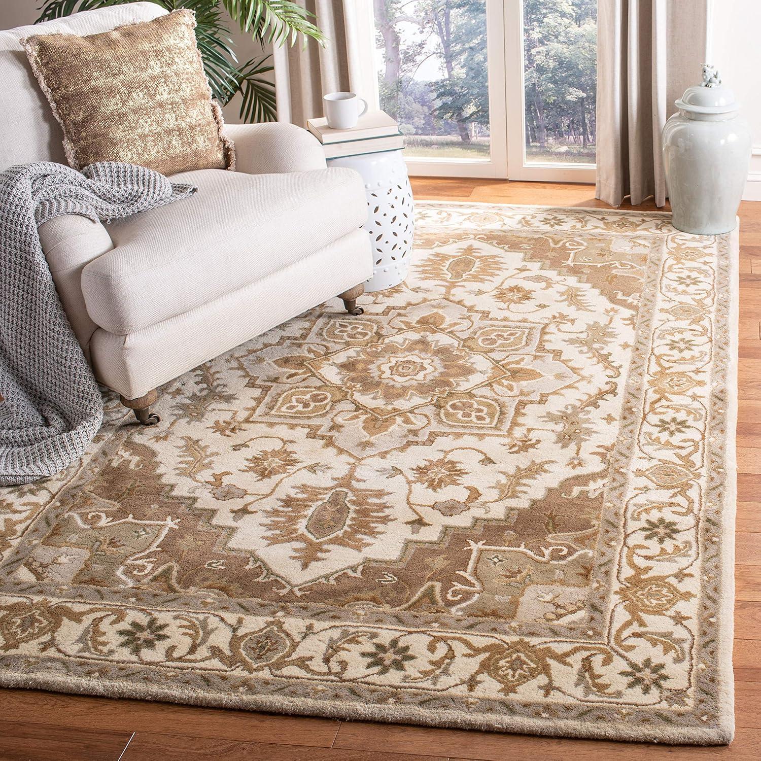 Royalty ROY700 Hand Tufted Indoor Accent Rug - 4'x6' - Beige/Sage - Safavieh