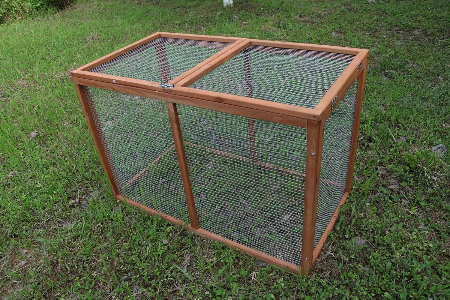 Wooden Chicken Coop Cage Rabbit Hutch Enclosure Poultry Pet Hutch Garden Backyard w/Mesh Run Cage Indoor and Outdoor Use(40 Inches)