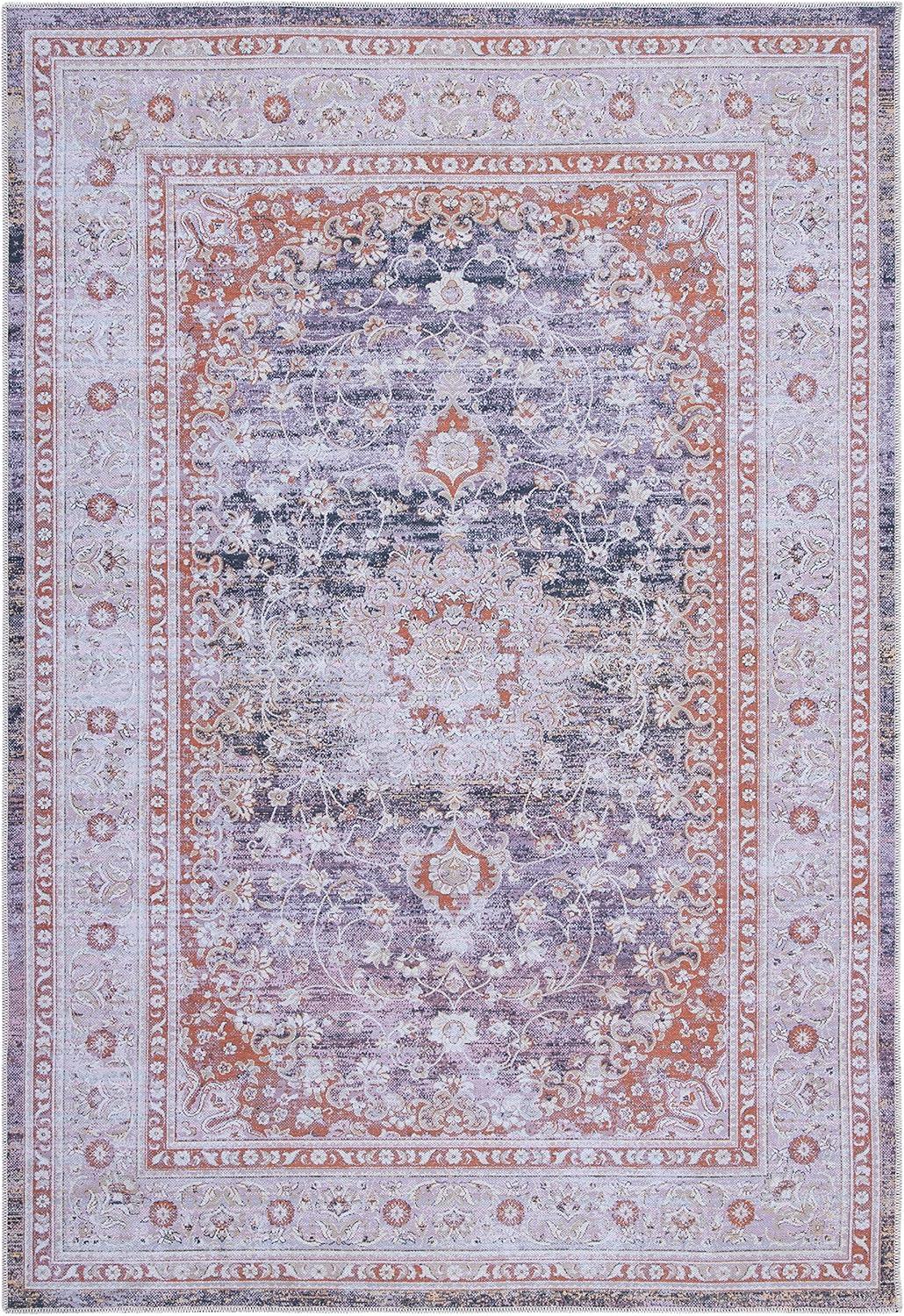 Serapi SEP550 Power Loomed Machine Washable Skid-Resistant Indoor Accent Rug - Grey/Light Grey - 4'x6' - Safavieh