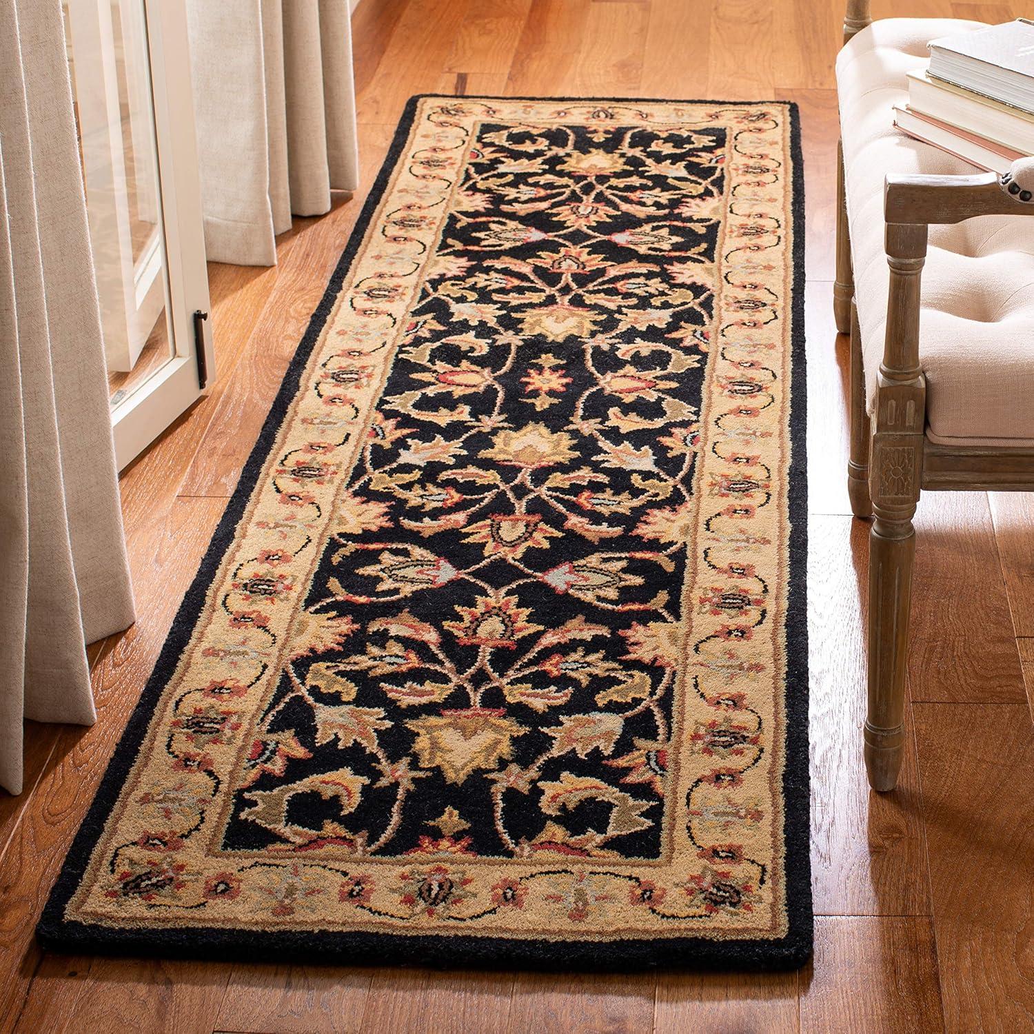Heritage HG957 Handmade Area Rug - 4'x6' - Black/Beige - Safavieh