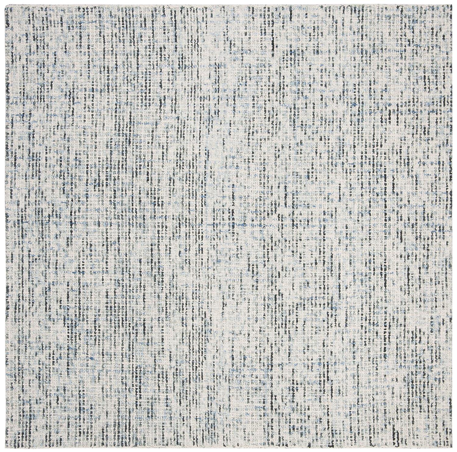 Abstract ABT468 Handmade Indoor Area Rug - Blue/Charcoal - 6'x6' - Safavieh