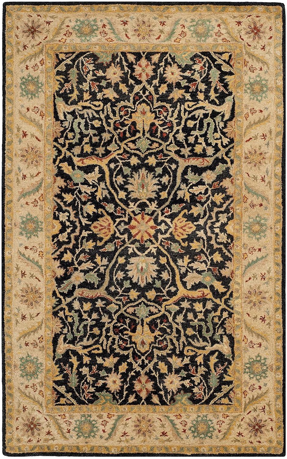 Antiquity AT14 Hand Tufted Indoor Area Rug - Black - 4'x6' - Safavieh