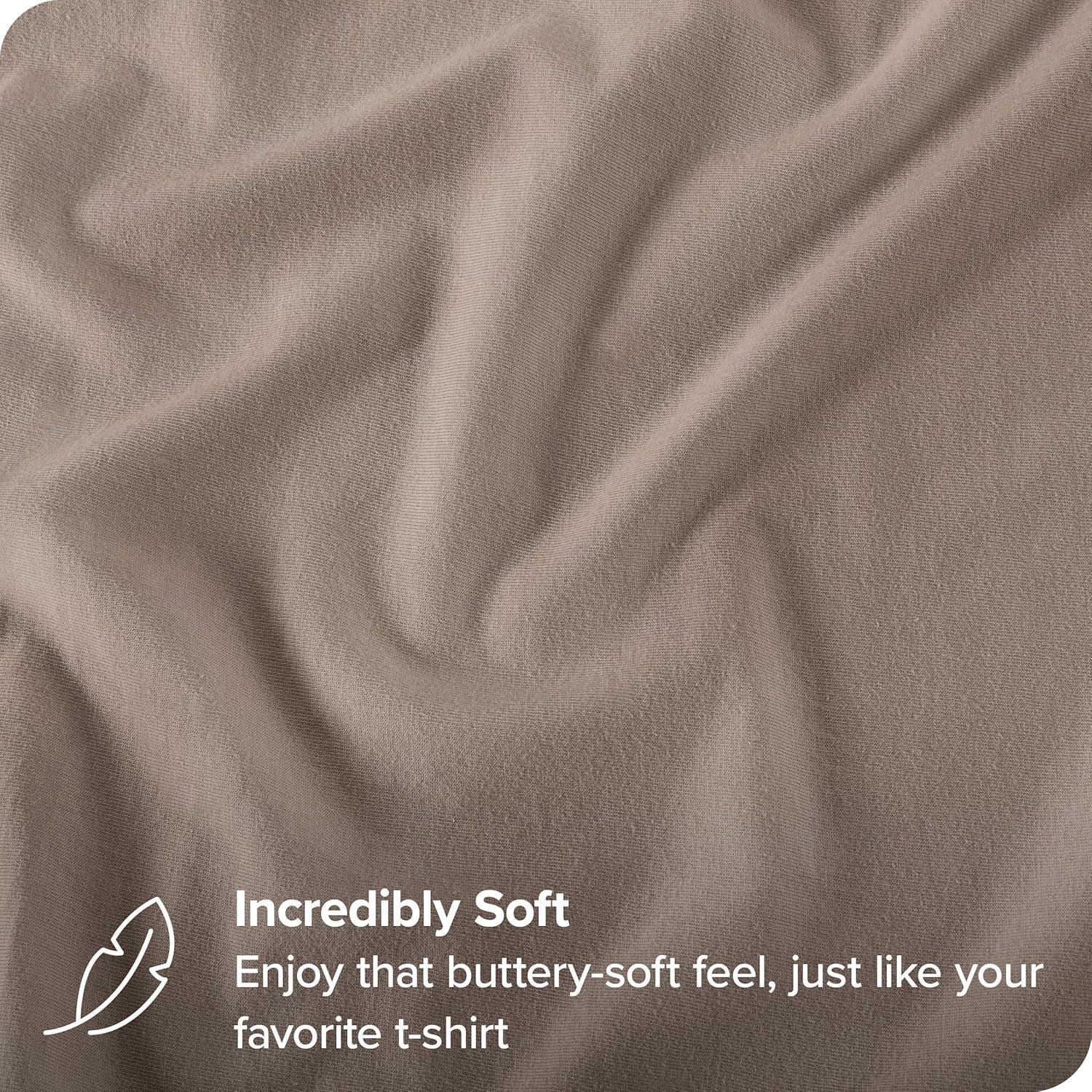 Bare Home Organic 100% Cotton Jersey Knit Fitted Sheet