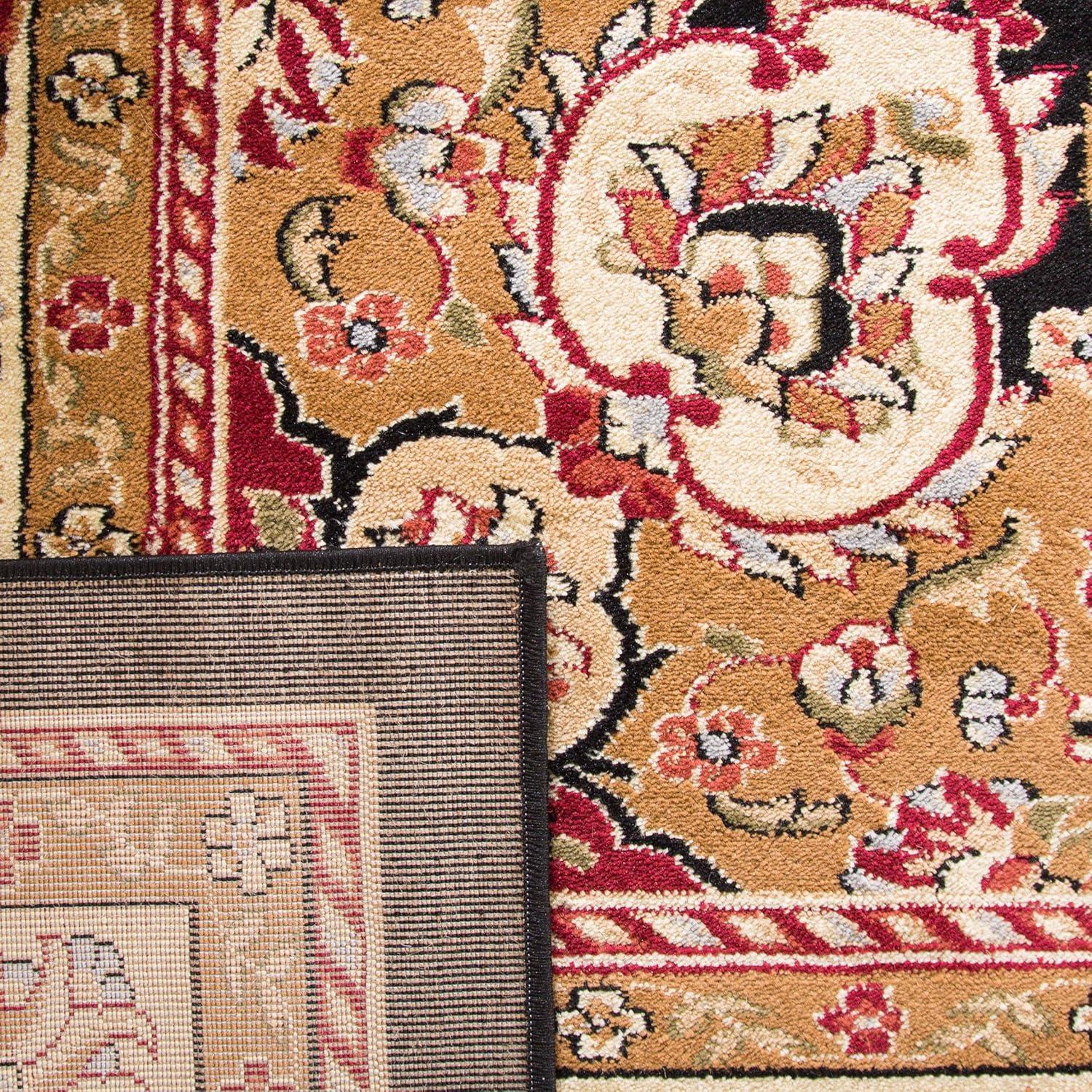 Lyndhurst LNH329 Power Loomed Area Rug - Black/Ivory - 6'x6' - Safavieh