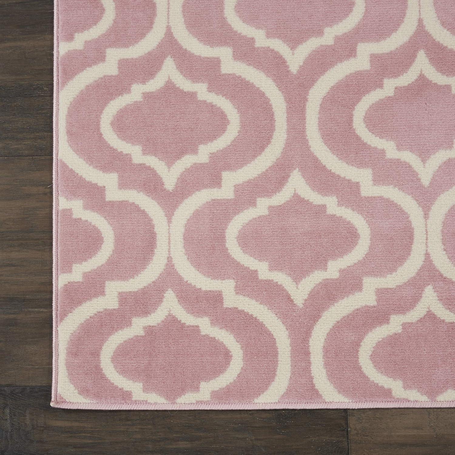 Nourison Jubilant Modern Moroccan Pink 7' x 10' Area Rug, (7' x 10')
