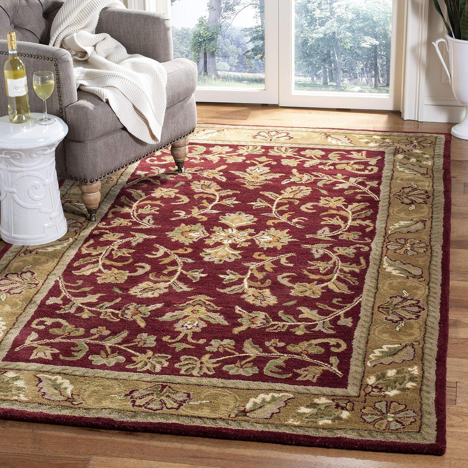SAFAVIEH Heritage Ainsley Traditional Wool Area Rug, Red/Gold, 3' x 5'