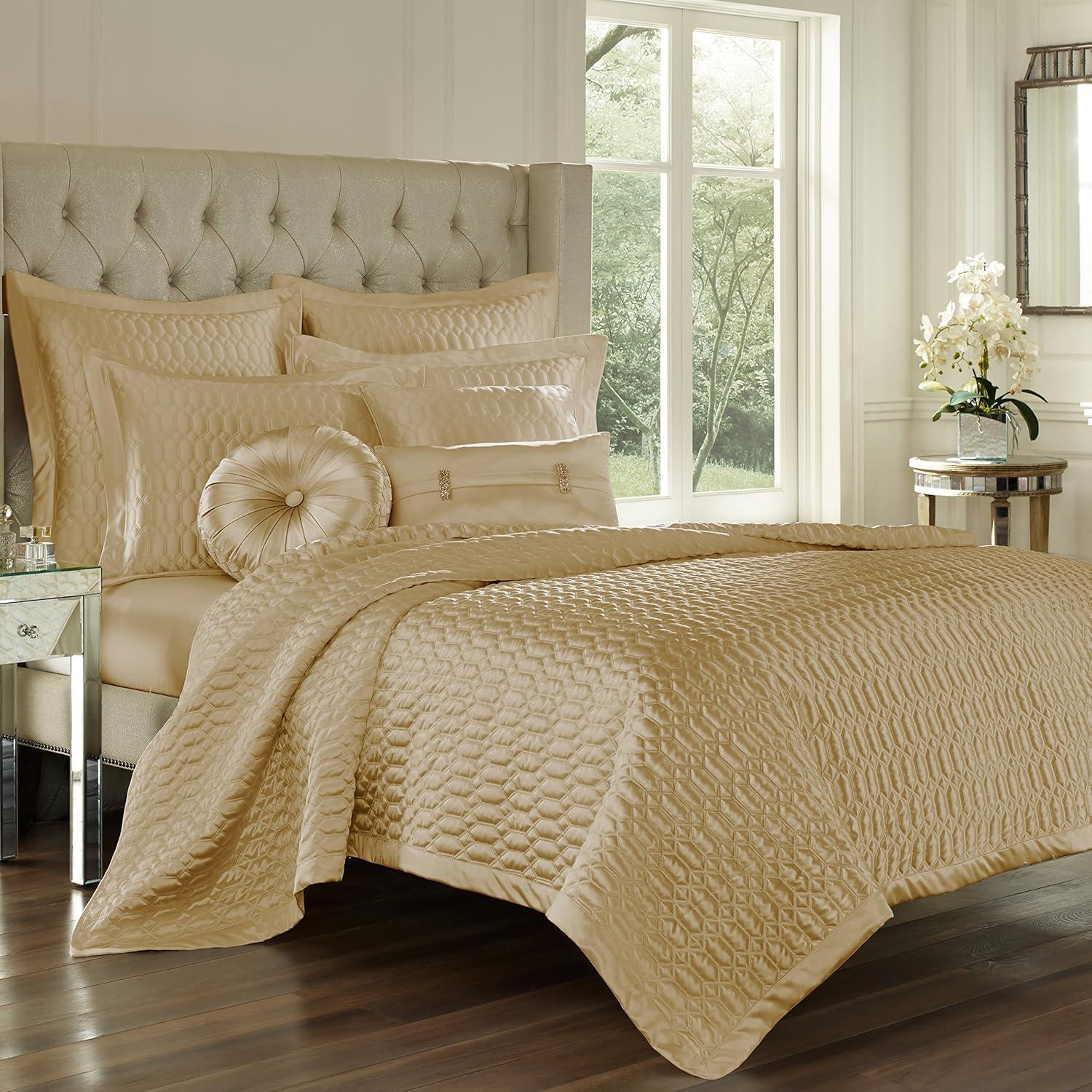 Saranda Satin Quilted Coverlet by Five Queens Court