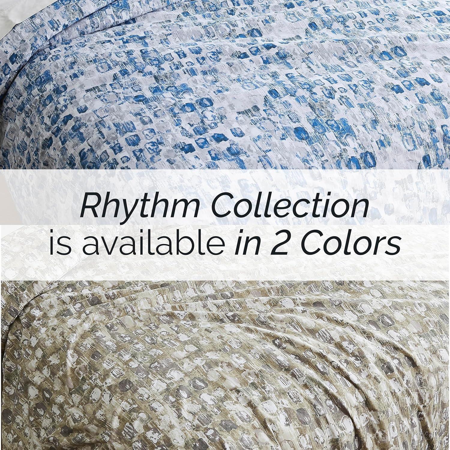 Southshore Fine Living, Inc. Rhythm Collection Oversized Duvet Cover Queen Bedding Set, Printed Duvet Cover Set 3-Piece with Two Matching Shams, Taupe, Full/Queen