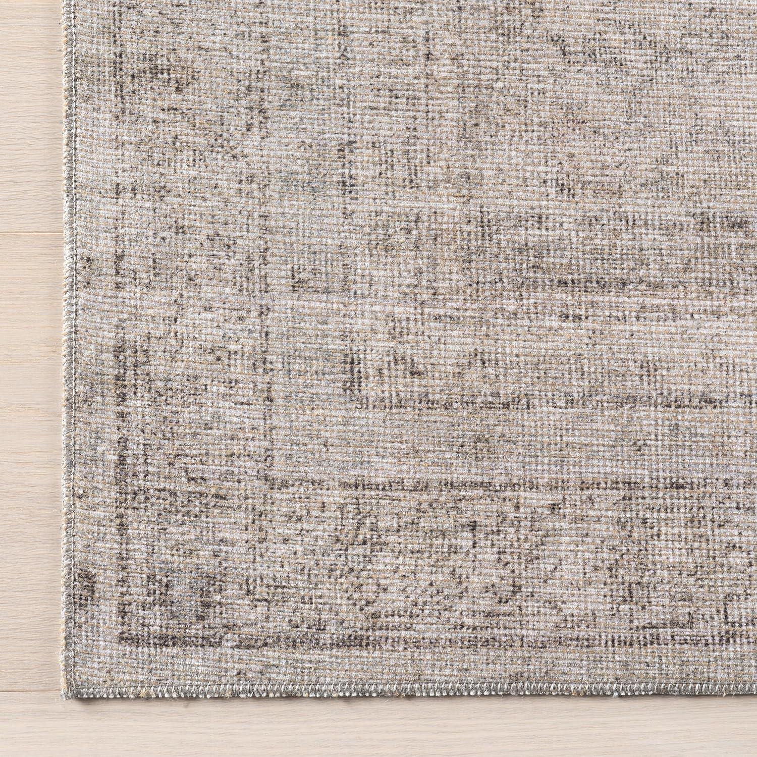 Nuloom Hillstone Collection Giorgina Traditional Vintage Medallion Area Rug, 6' 7" x 9', Ivory
