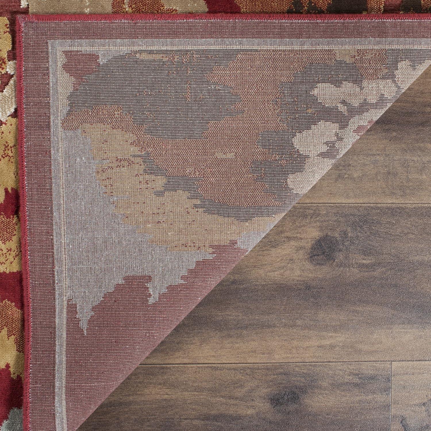 SAFAVIEH Paradise Collection Area Rug - 8' x 11'2", Red & Multi, Floral Viscose Design, Ideal for High Traffic Areas in Living Room, Bedroom (PAR148-220)