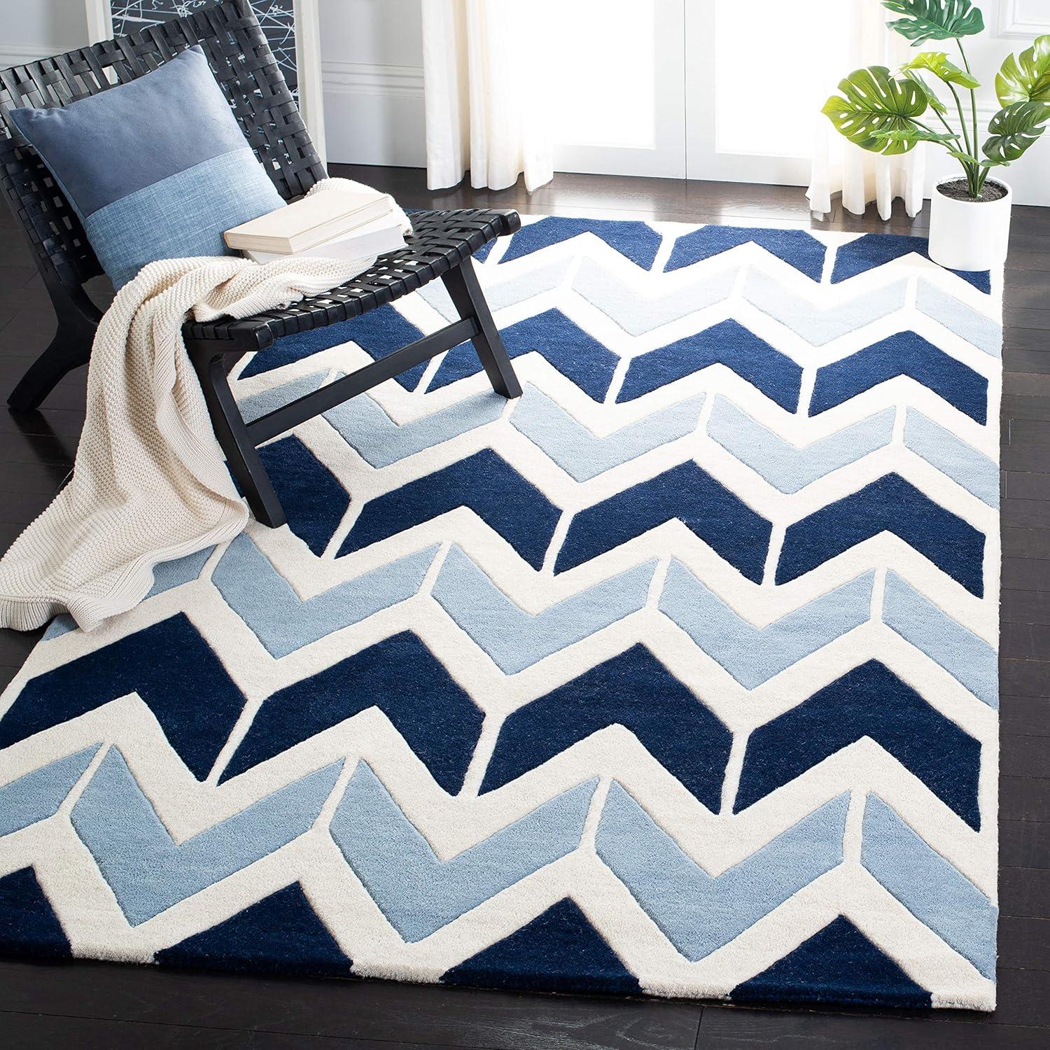SAFAVIEH Chatham CHT756N Dark Blue / Light Blue Rug