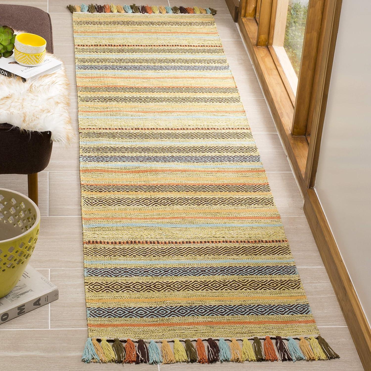 Montauk MTK901 Hand Woven Indoor Runner Rug - Green/Multi - 2'3"x8' - Safavieh.