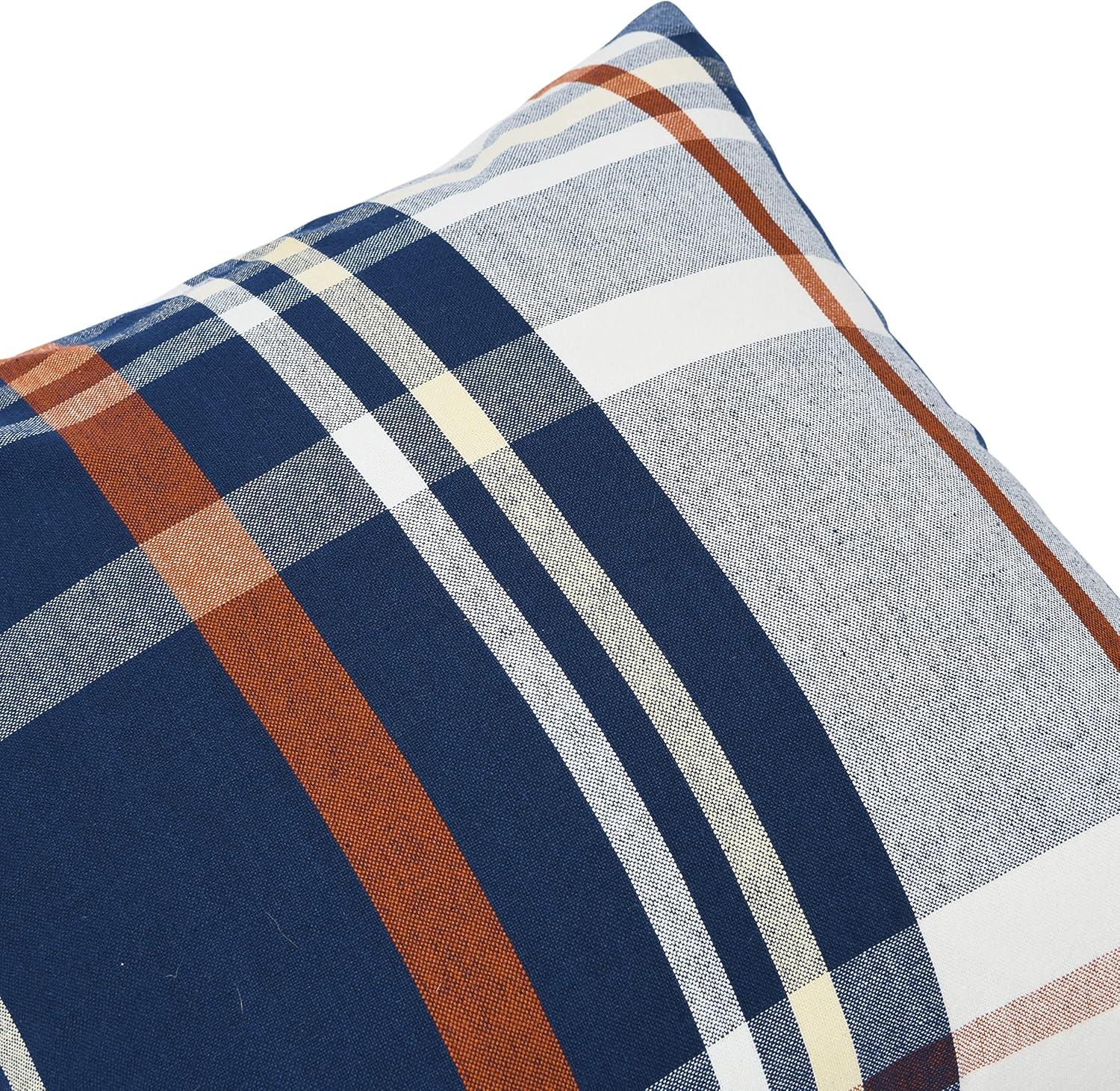 Chic Square Plaid Cotton Standard Pillow Cover