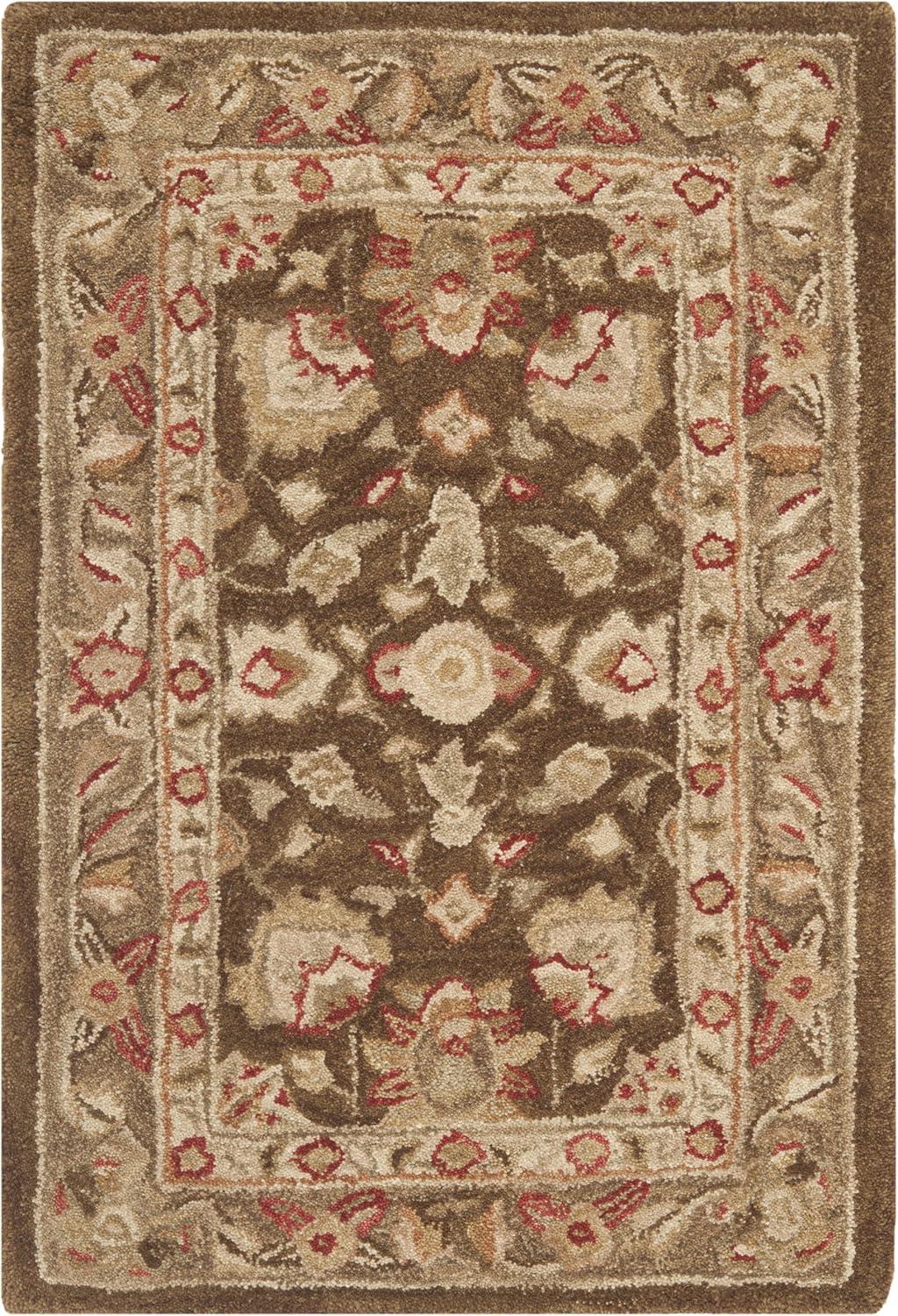 SAFAVIEH Anatolia Venice Traditional Wool Area Rug, Brown/Green, 2' x 3'