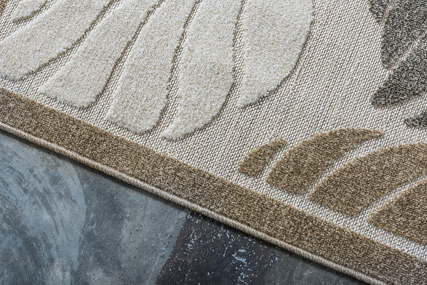 Unique Loom 6' 1 x 9' 0 Beige Outdoor Botanical Augusta Area Rug