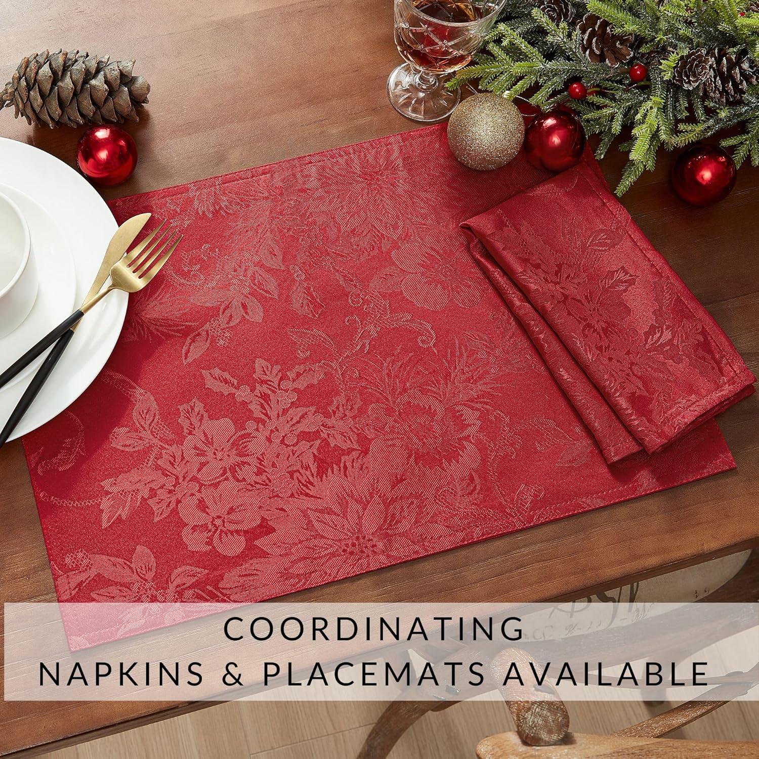 Astoria Grand Tilghman Poinsettia Floral Woven Tablecloth